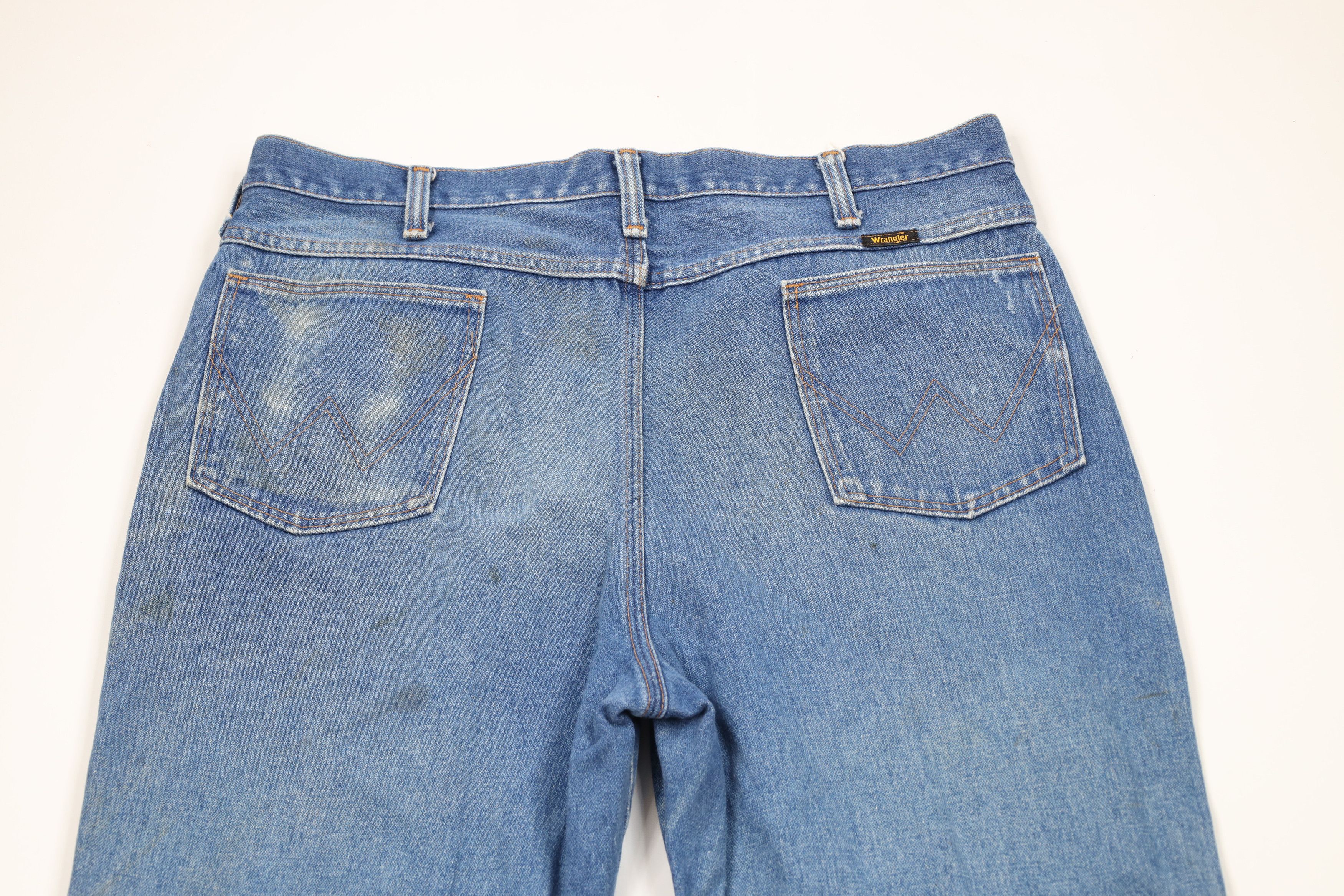 Vintage × Wrangler Vintage 90s Wrangler Wide Leg Denim Jeans Blue Cotton USA Size US 36 / EU 52 - 12 Thumbnail