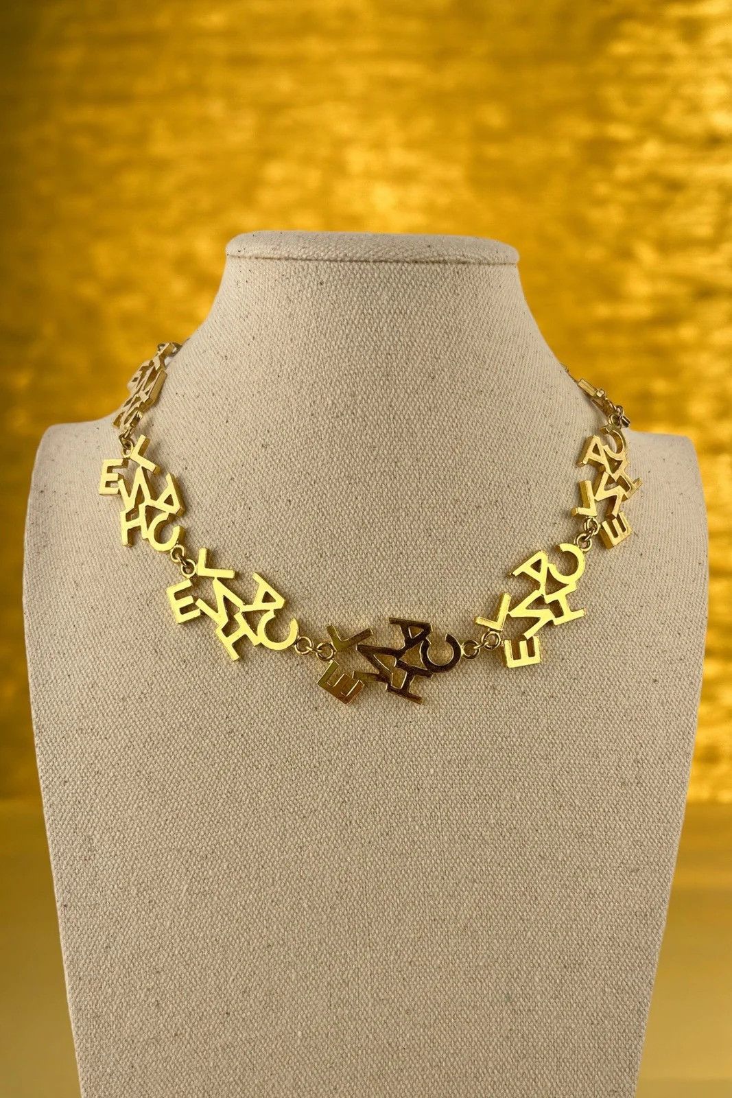 Chanel Chanel Vintage Gold 'CHANEL' Charm Letters Choker Necklace Size ONE SIZE - 1 Thumbnail
