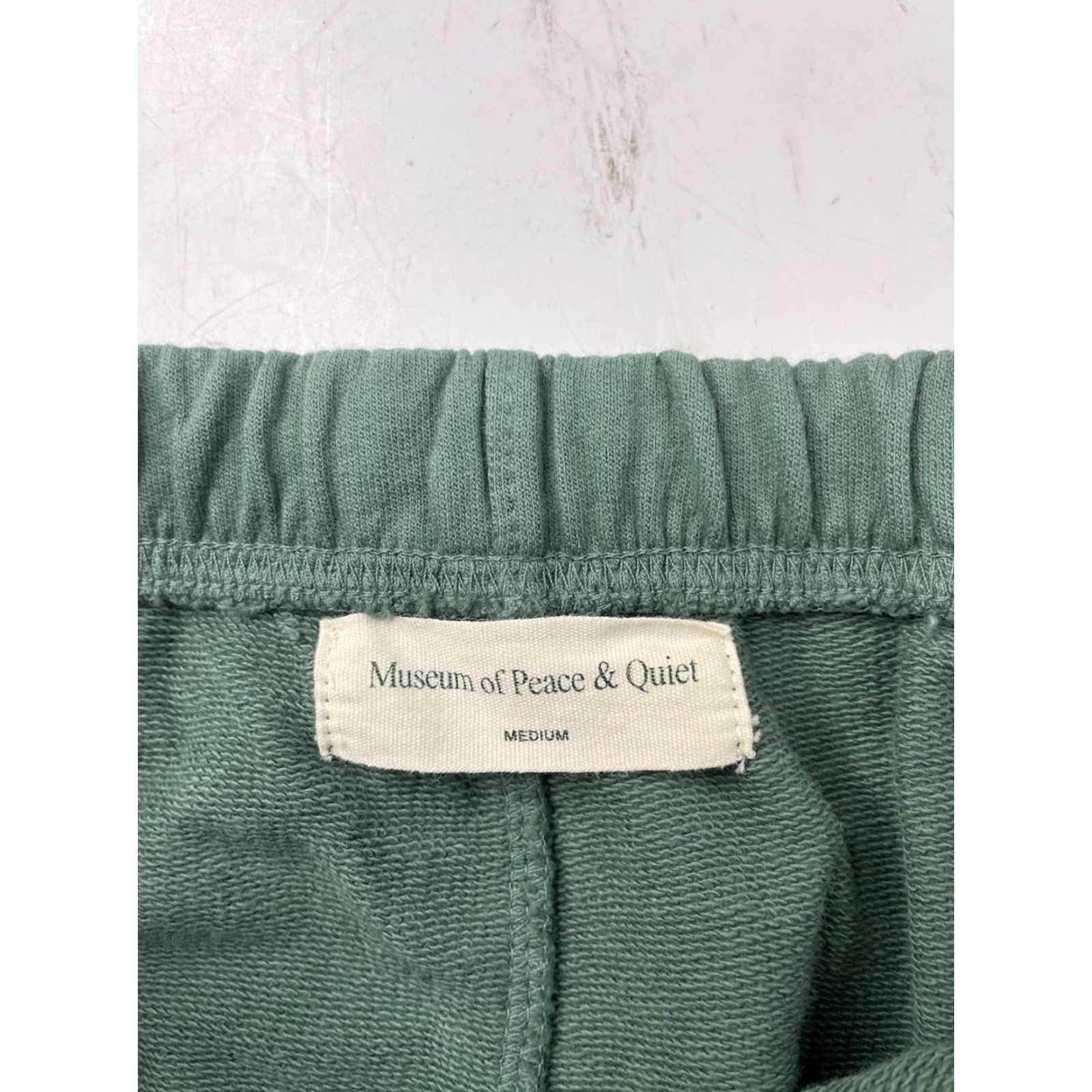 Museum of Peace & Quiet VINTAGE Museum of Peace & Quiet Jogger Pants Sweatpants Mens M Green USA Activewear Adjustable Waist Pockets Size US 31 - 4 Thumbnail