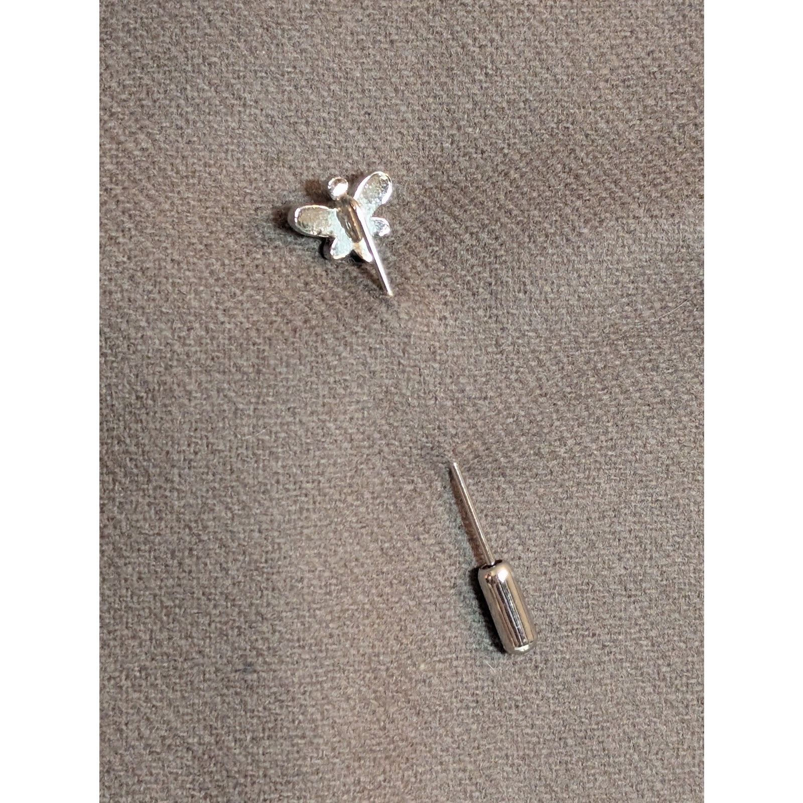 Vintage Super Cute VTG1980s Silver-Tone Butterfly Stick Pin 2.25" Size ONE SIZE - 5 Thumbnail