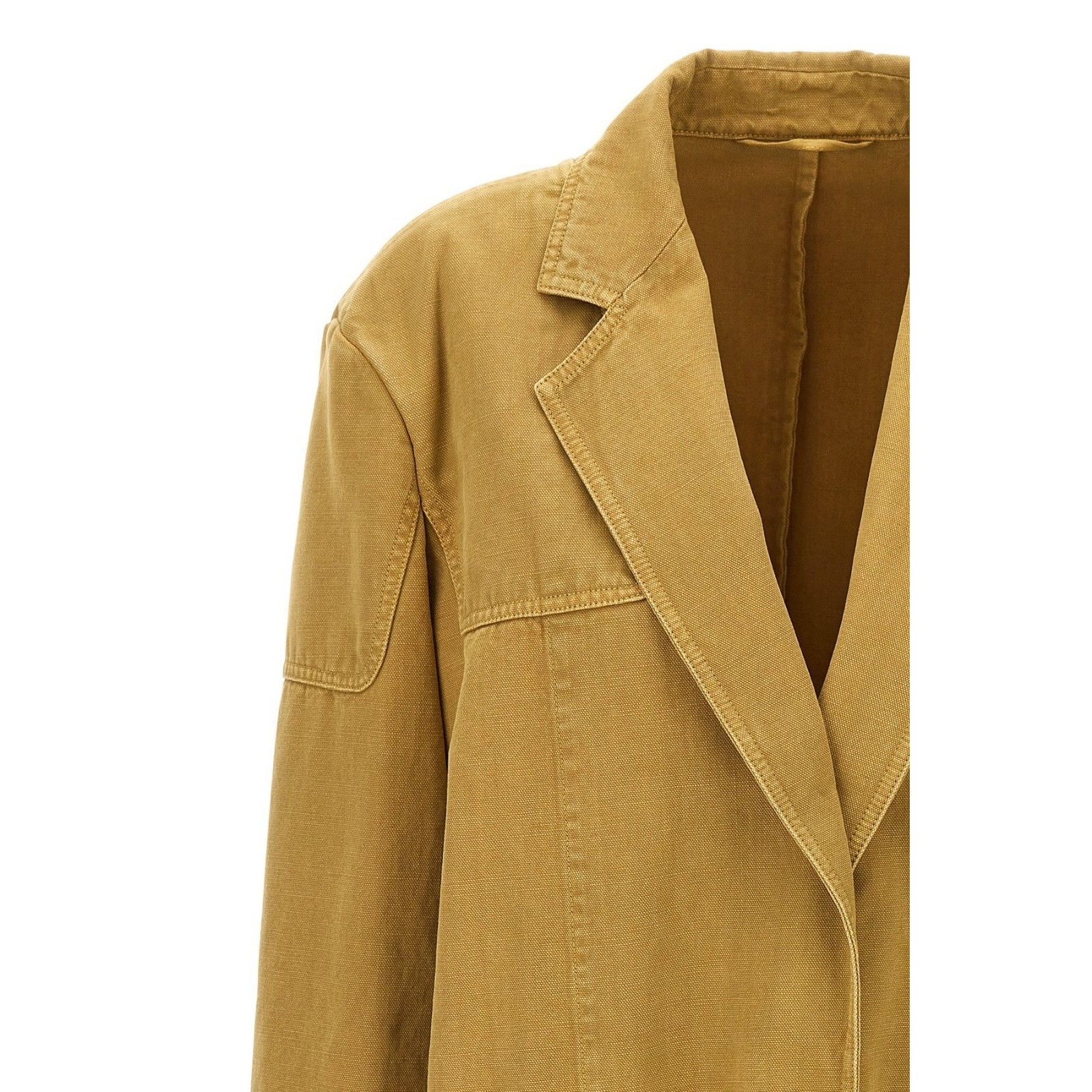 Max Mara MAX MARA Dizzy Oversized Beige/Yellow Canvas Blazer New & Au Size M / US 6-8 / IT 42-44 - 3 Thumbnail