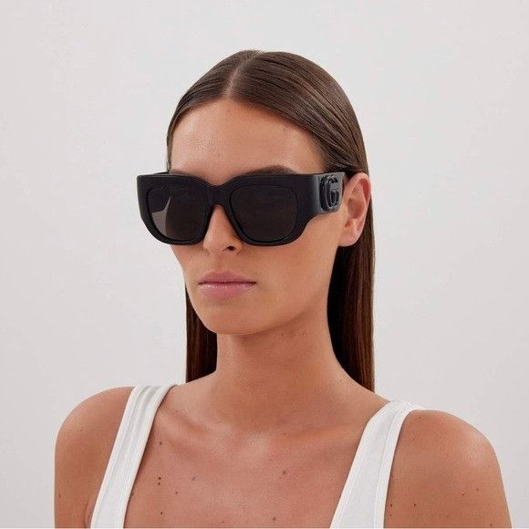 Gucci NEW GG1545S 001 GUCCI BLACK OVERSIZED WOMEN SUNGLASSES GG 15 Size ONE SIZE - 6 Thumbnail