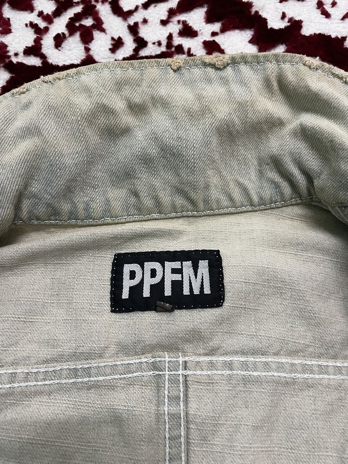 Japanese Brand × PPFM PPFM Denim Jacket Button Up Rare Design Distressed Size US M / EU 48-50 / 2 - 10 Thumbnail