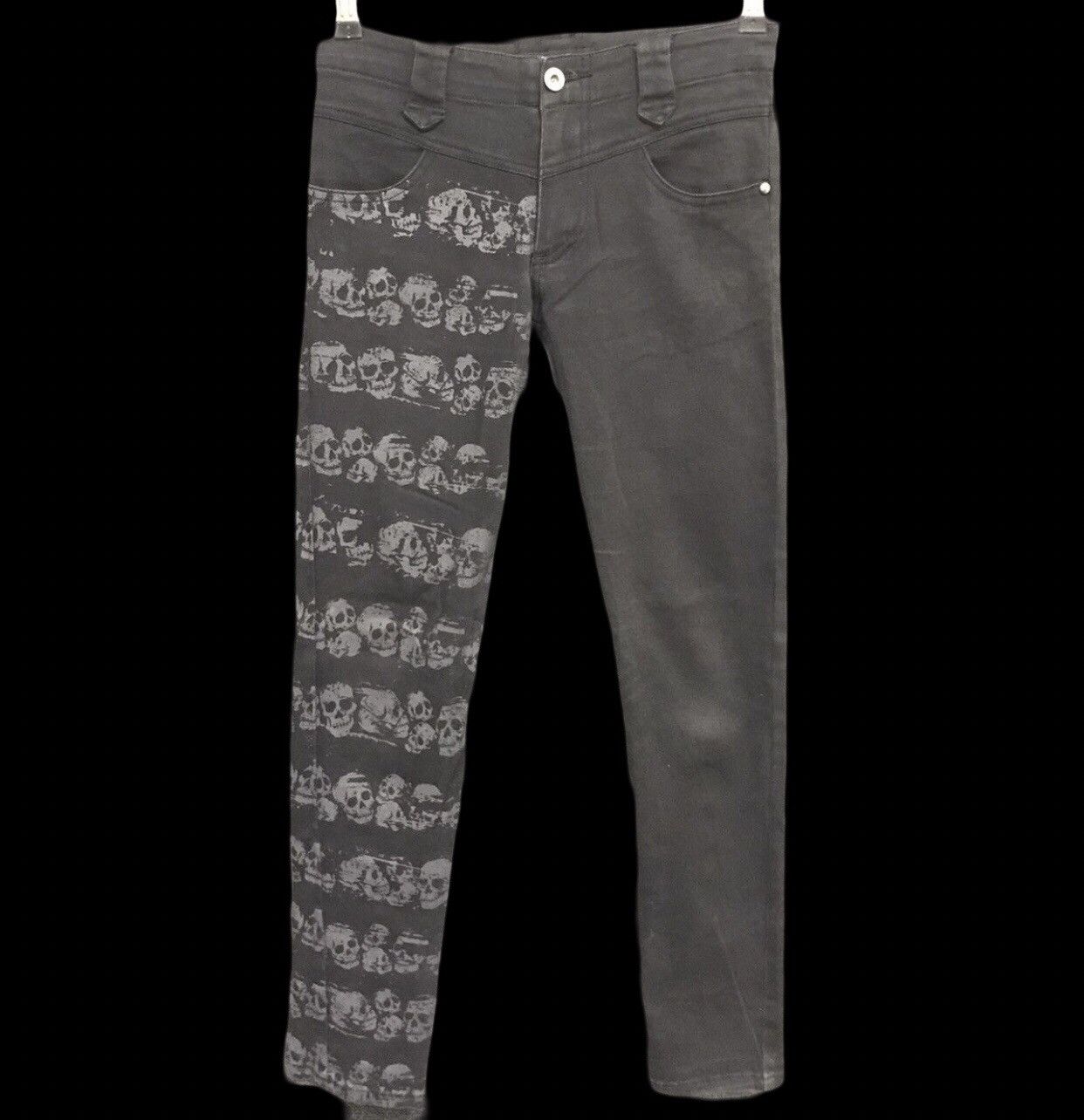Japanese Brand × Seditionaries Punk ALGONQUINS Half Skull Full Print Skinny PANT Size 26" / US 2 / IT 38 - 1 Thumbnail