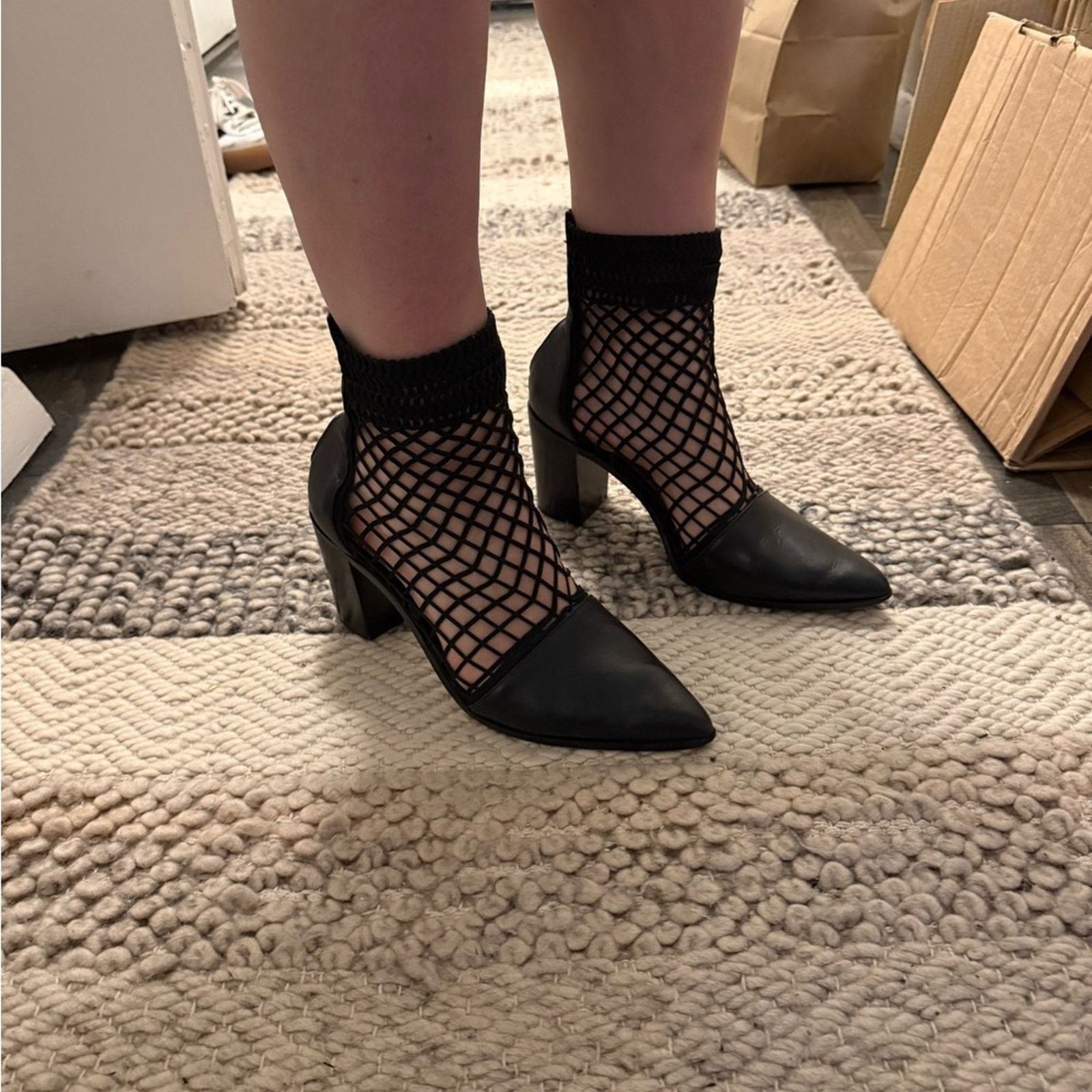 SCHUTZ NWT Schutz Black Mesh Women's Heels Size 9 Size US 9 / IT 39 - 4 Thumbnail