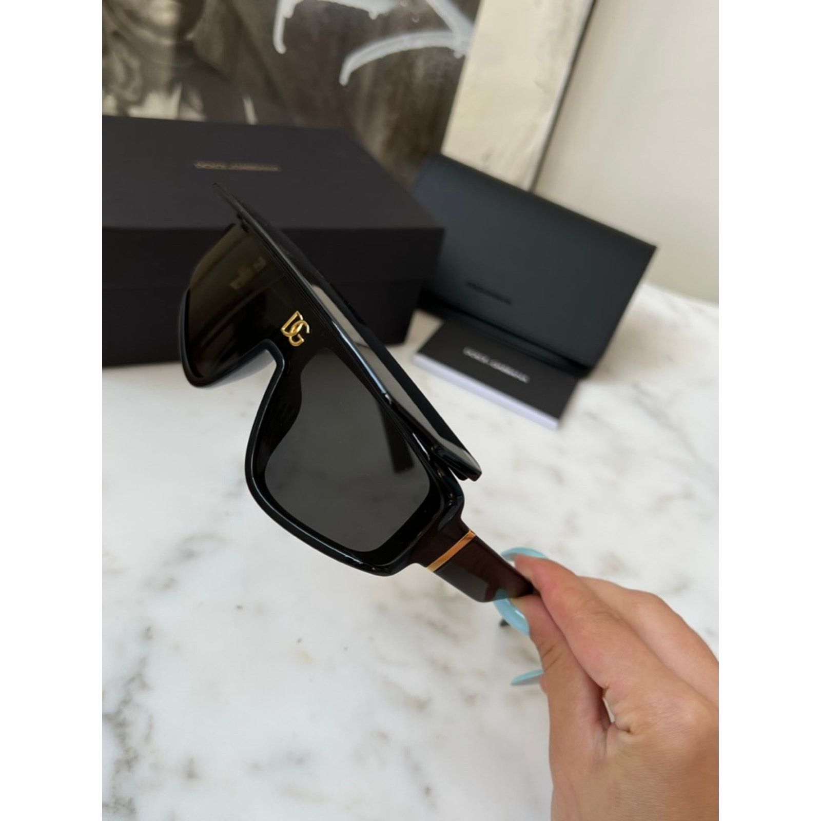 Dolce & Gabbana NEW Dolce & Gabbana DG6177 Black Logo Visor Sunglasses Size ONE SIZE - 11 Thumbnail
