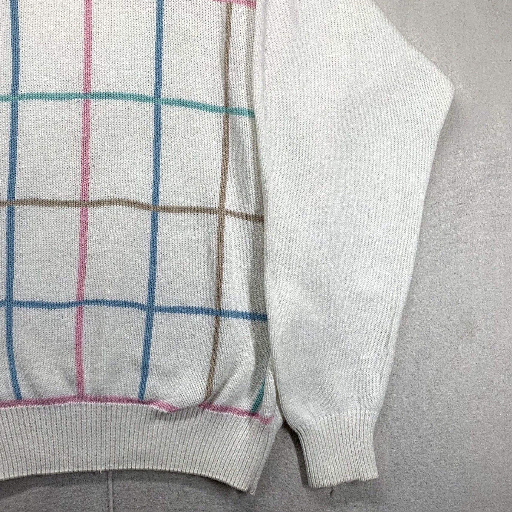 Vintage VINTAGE Braemar Sweater Medium BOXY Fit White Pastel Argyle 90s Grunge Pullover Mens Size US M / EU 48-50 / 2 - 7 Thumbnail