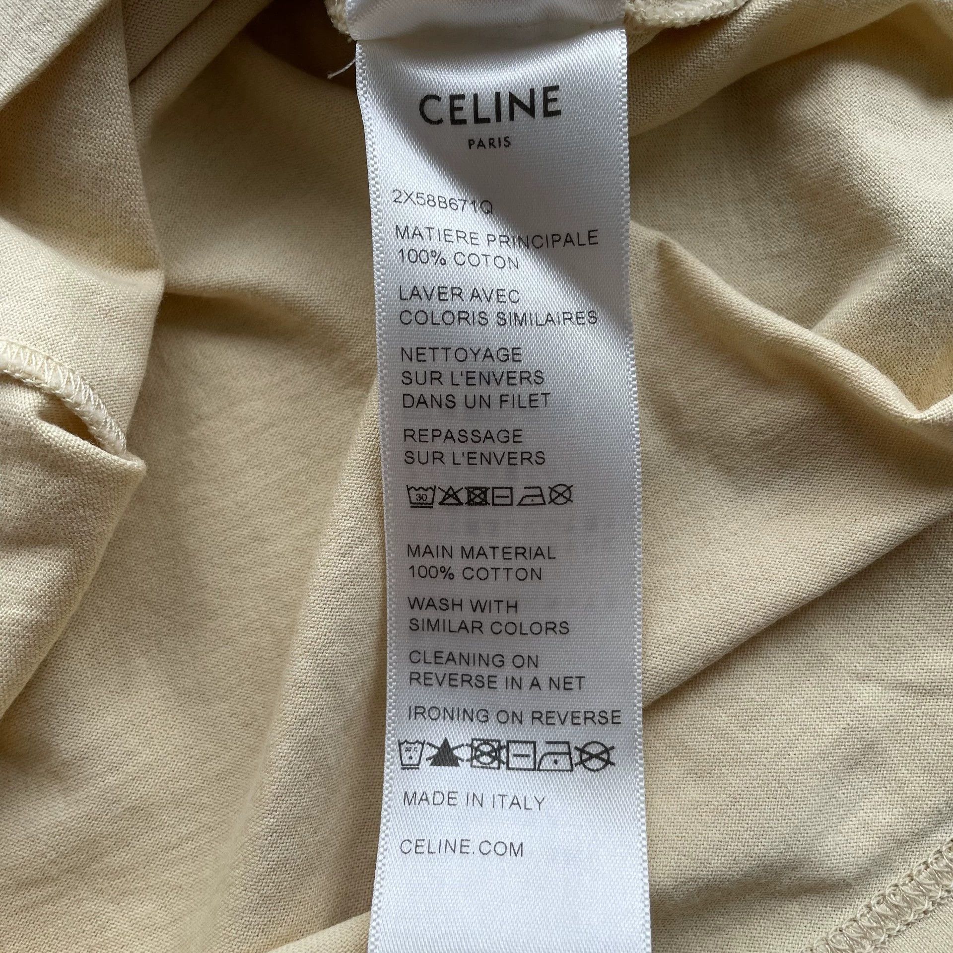 Celine CELINE Womens Contrast Logo Print Yellow S Tee 99N Size S / US 4 / IT 40 - 6 Thumbnail
