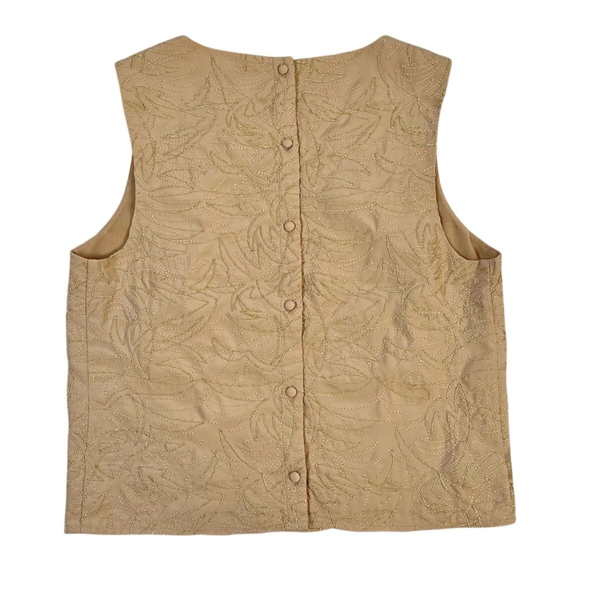 Express Express Sleeveless Metallic Gold Sheen Tan Button Top XS Size XS / US 0-2 / IT 36-38 - 5 Thumbnail