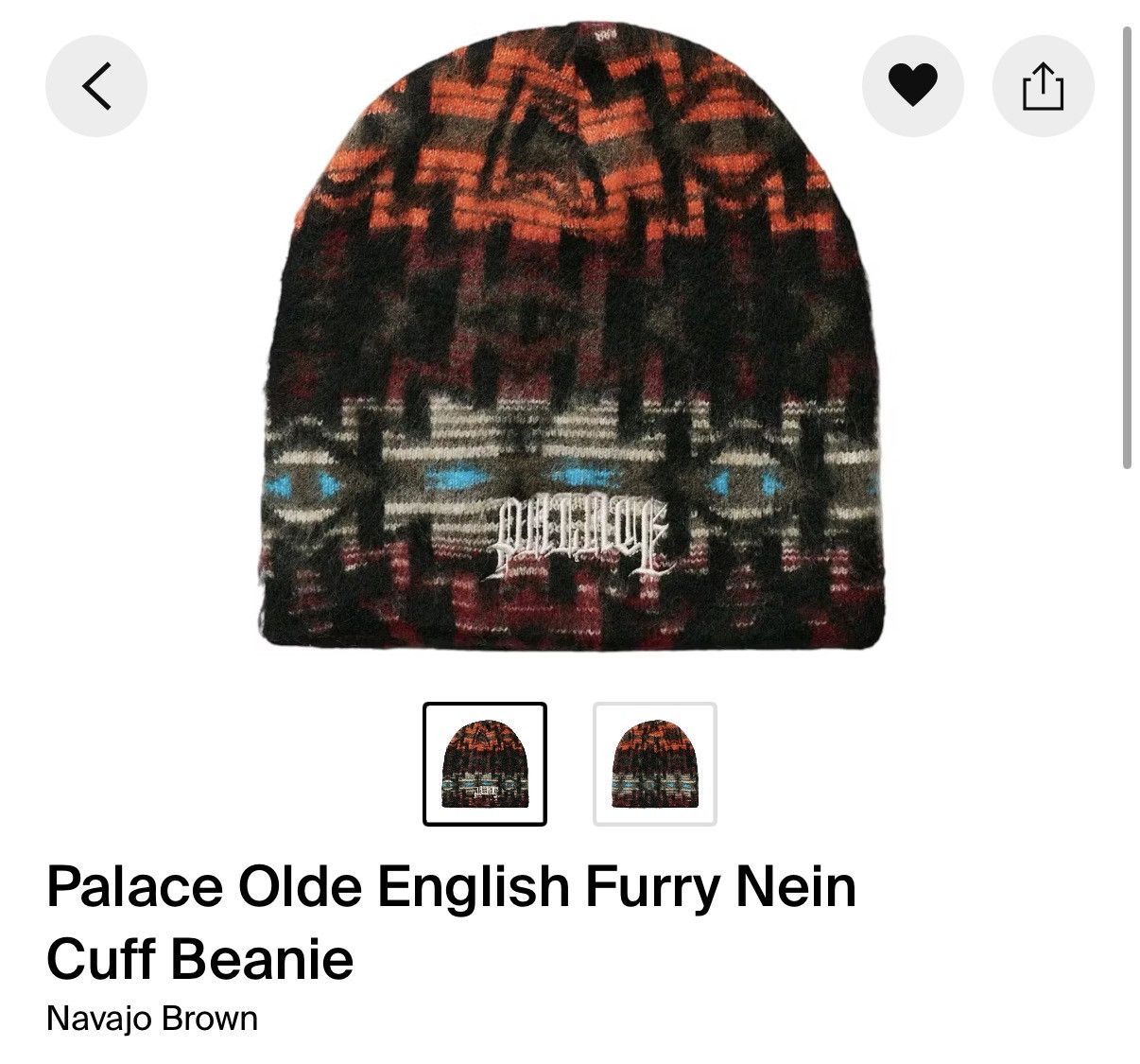 Palace Palace Olde English Furry "Nein" Cuff Beanie Size ONE SIZE - 1 Thumbnail