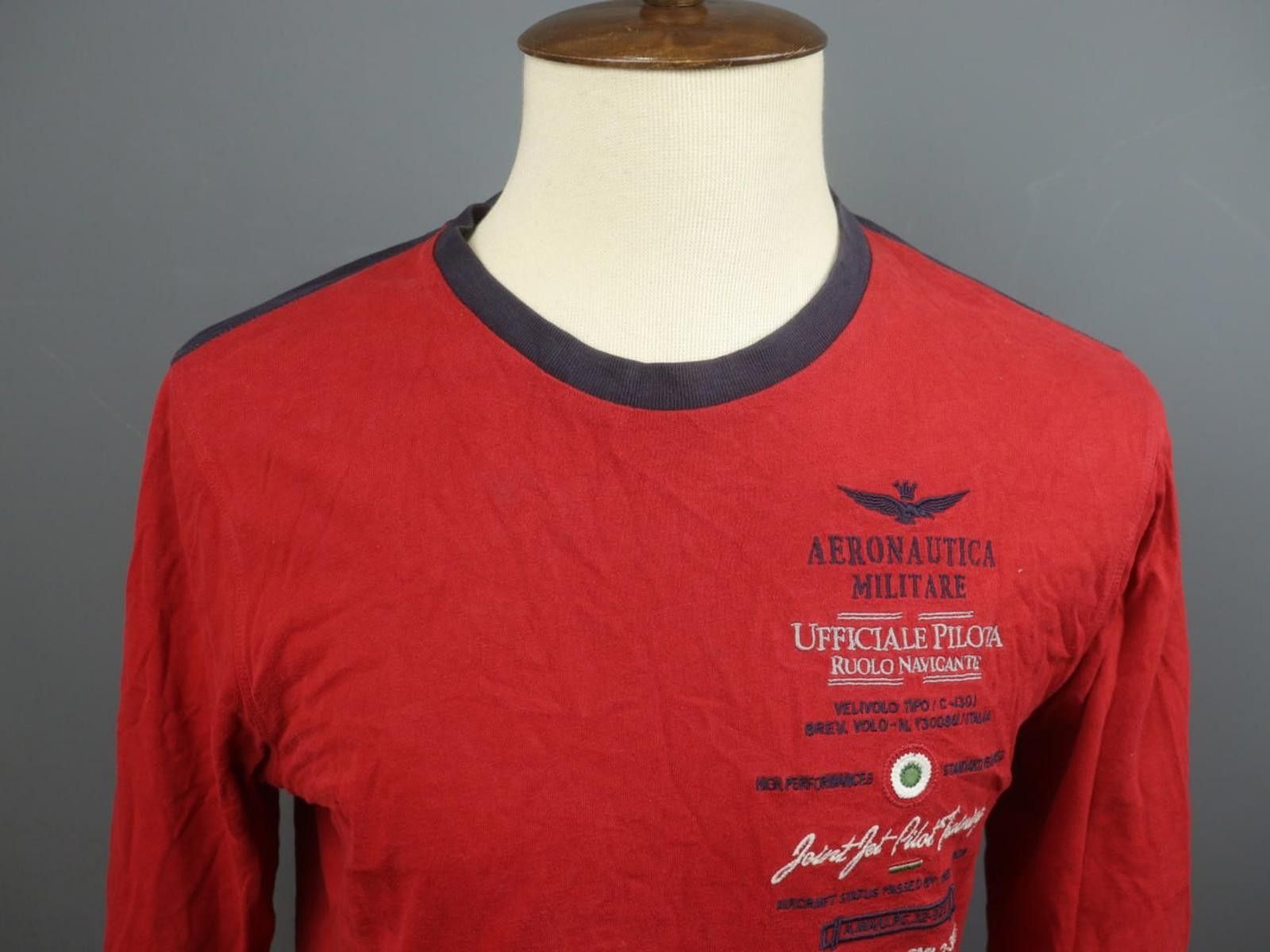 Aeronautica Militare Aeronautica Militare Red Cotton Crew Neck Tee Shirt Size L Size US L / EU 52-54 / 3 - 11 Thumbnail