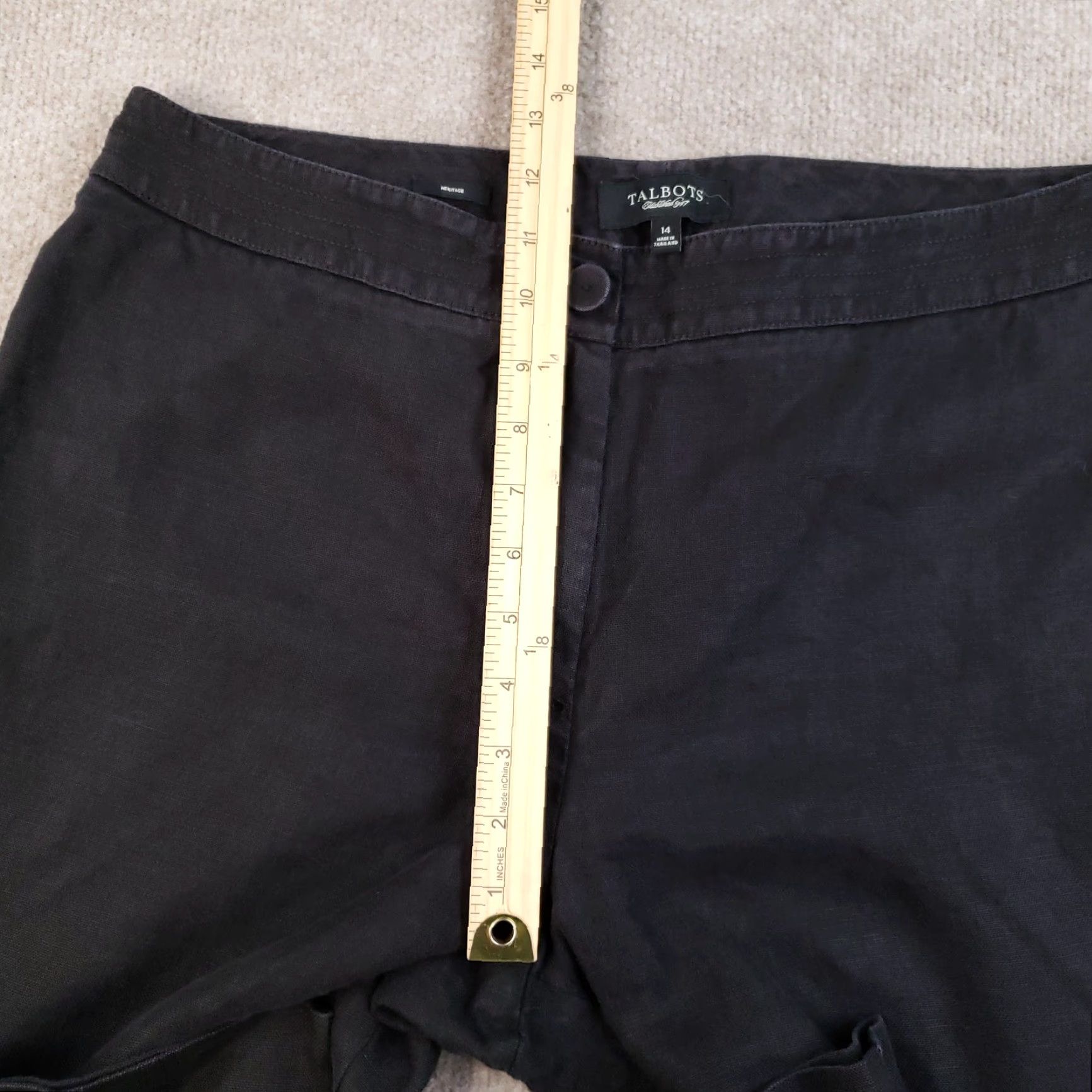 Talbots Talbots Pants Women Size 14 Black Heritage Pure Irish Linen Straight Cropped Leg Size 36" / US 14 / IT 50 - 7 Thumbnail