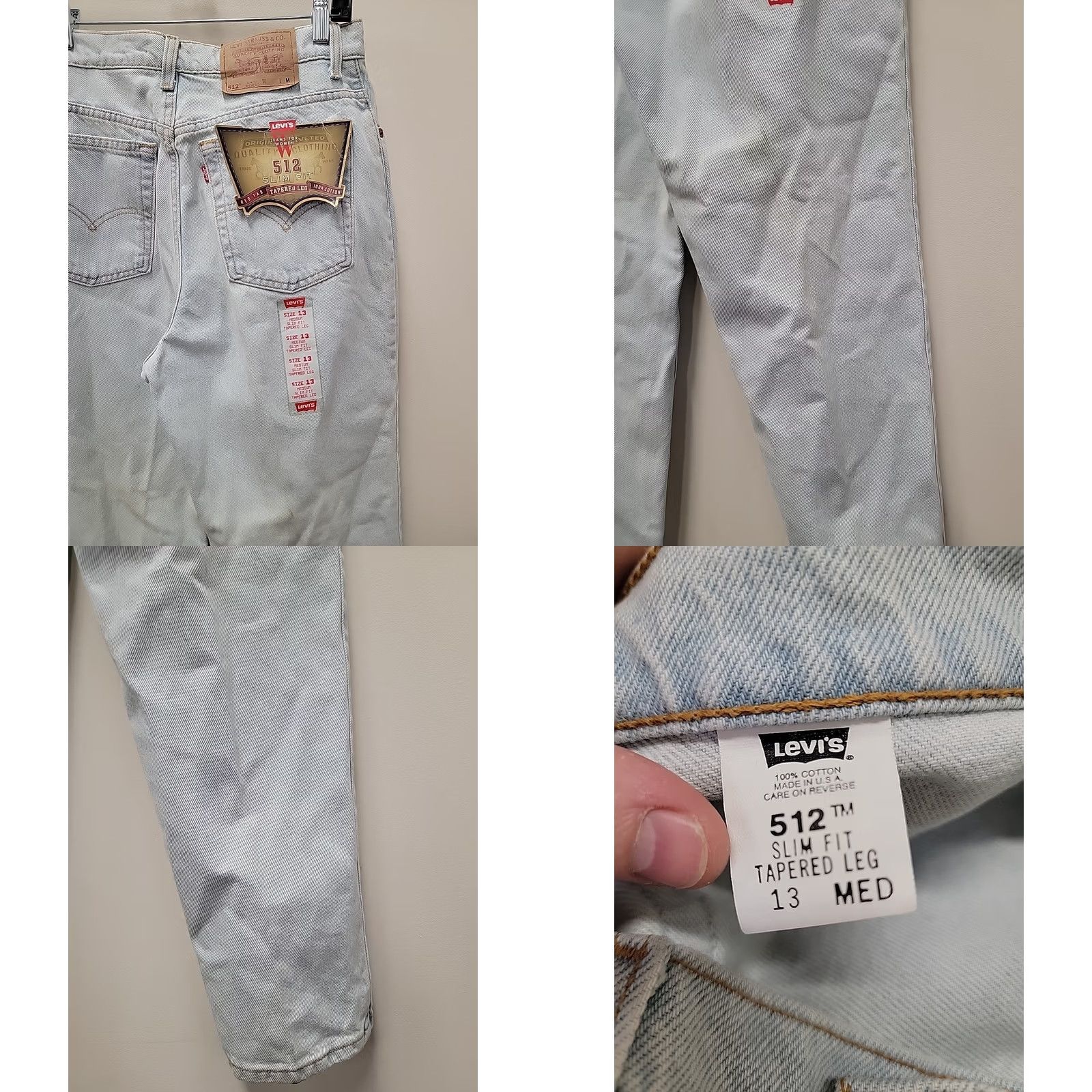 Levi's VINTAGE Levi's 512 Slim Tapered Jeans Womens 13 Blue Denim 5-Pocket NWT Medium Wash Seasonal Fall Winter Summer 31x30 Mens? Womens Size 34" / US 12 / IT 48 - 10 Thumbnail