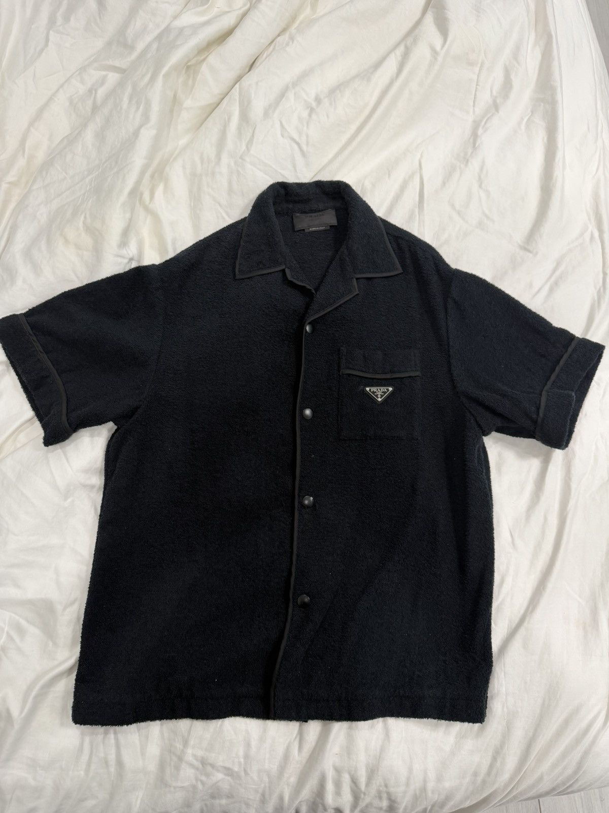 Prada Prada cotton towel bowling shirt Size US M / EU 48-50 / 2 - 1 Thumbnail