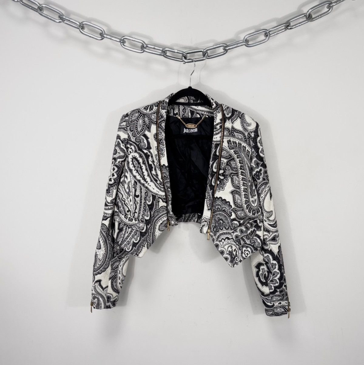 Just Cavalli Just Cavalli Women’s Baroque Print Wool Blend Jacket Size L / US 10 / IT 46 - 1 Thumbnail