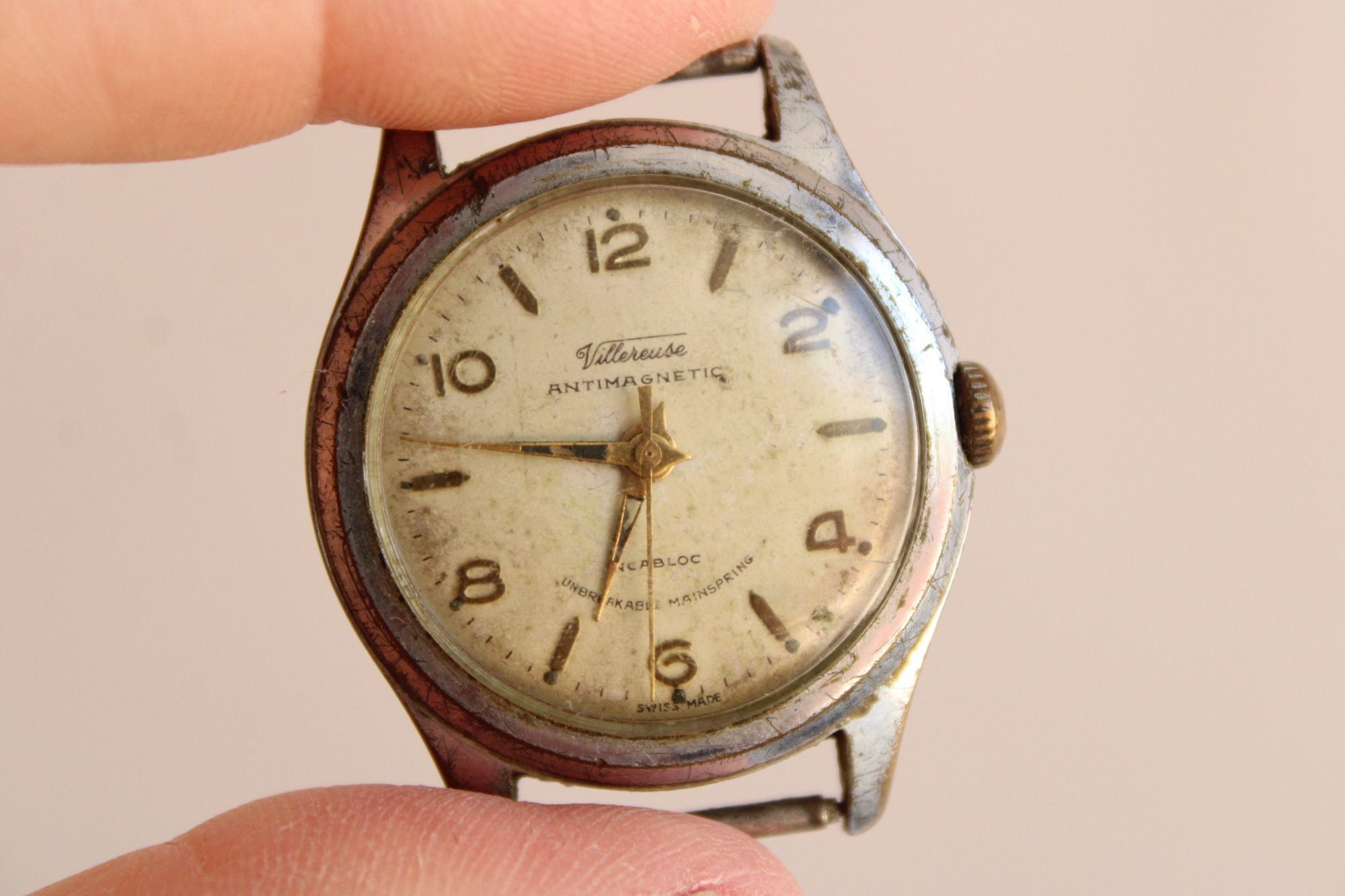 Vintage Vintage 1950s Mens Villereuse Watch, Incabloc, Antimagnetic, Size ONE SIZE - 1 Thumbnail