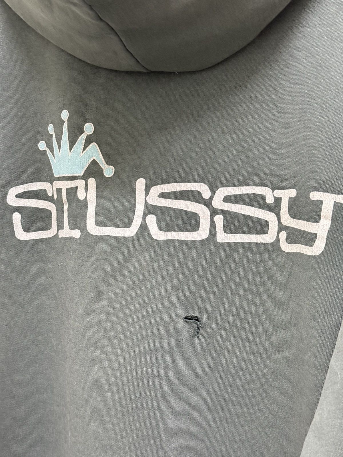 Stussy Vintage 80s Distressed Stussy Crown Faded Hoodie Size US XL / EU 56 / 4 - 9 Thumbnail