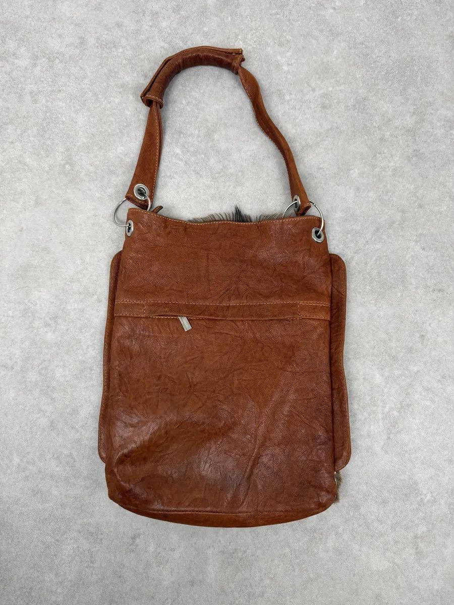 Dolce & Gabbana 2000s Dolce & Gabbana Brown Leather Goat Fur Handle Bag Size ONE SIZE - 5 Thumbnail