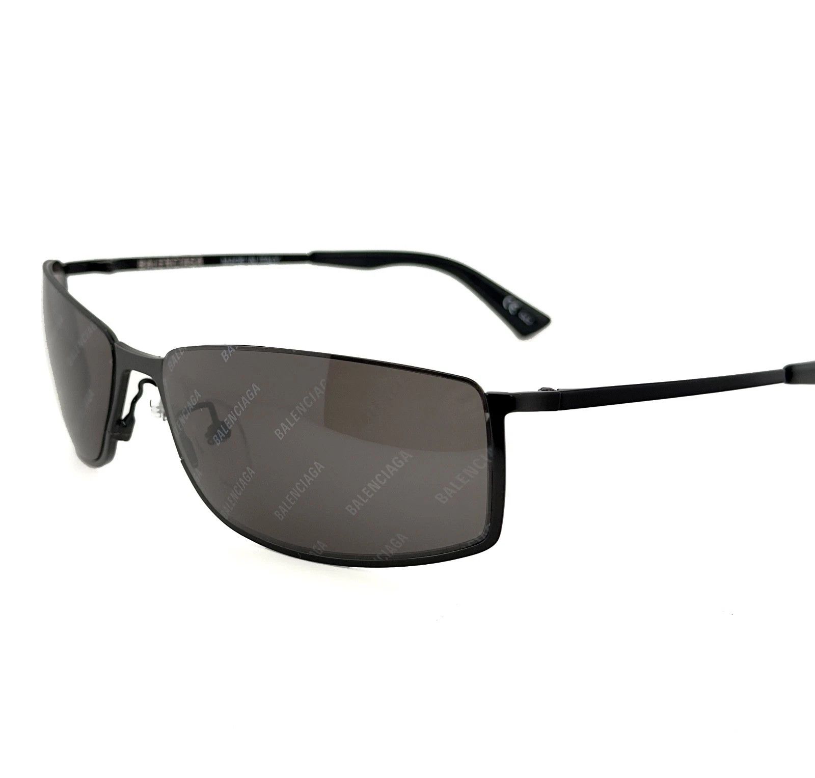 Balenciaga BALENCIAGA BB0094S AGENT Black Logo Print Wrap 0094 001 Size ONE SIZE - 8 Thumbnail