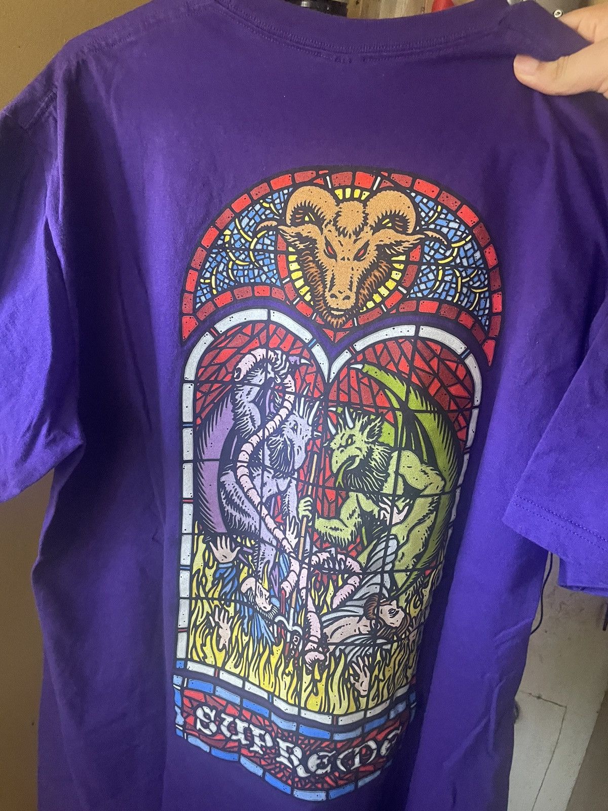 Supreme Supreme worship tee -purple-fw23 Size US XL / EU 56 / 4 - 3 Thumbnail
