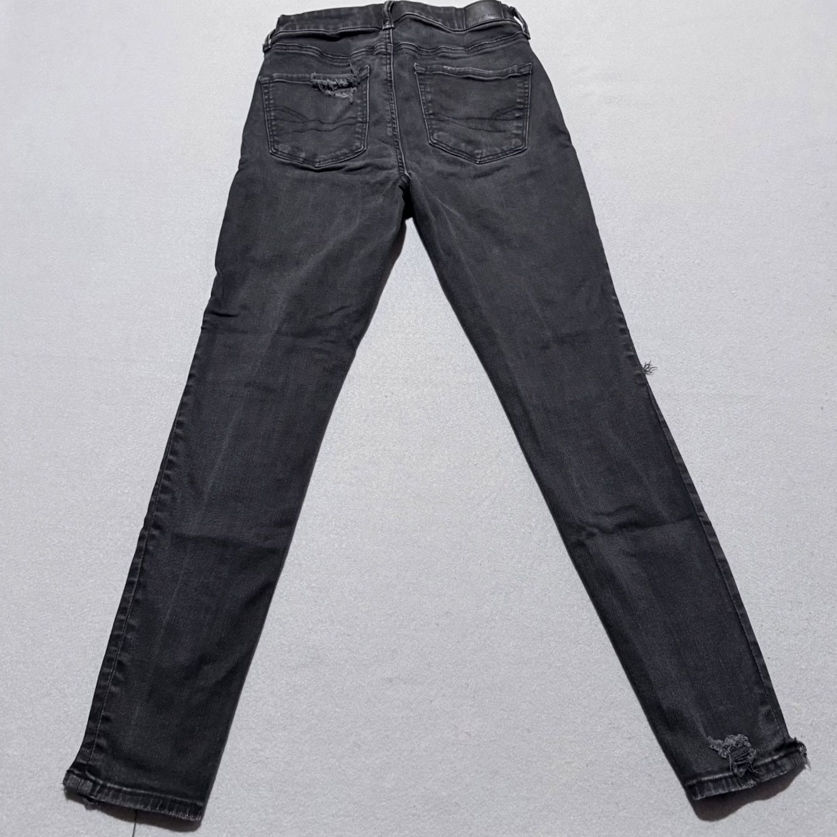 American Eagle Outfitters American Eagle The Luxe Jeans Women's Black Denim Distressed Pockets - 6 Size 28" / US 6 / IT 42 - 2 Thumbnail