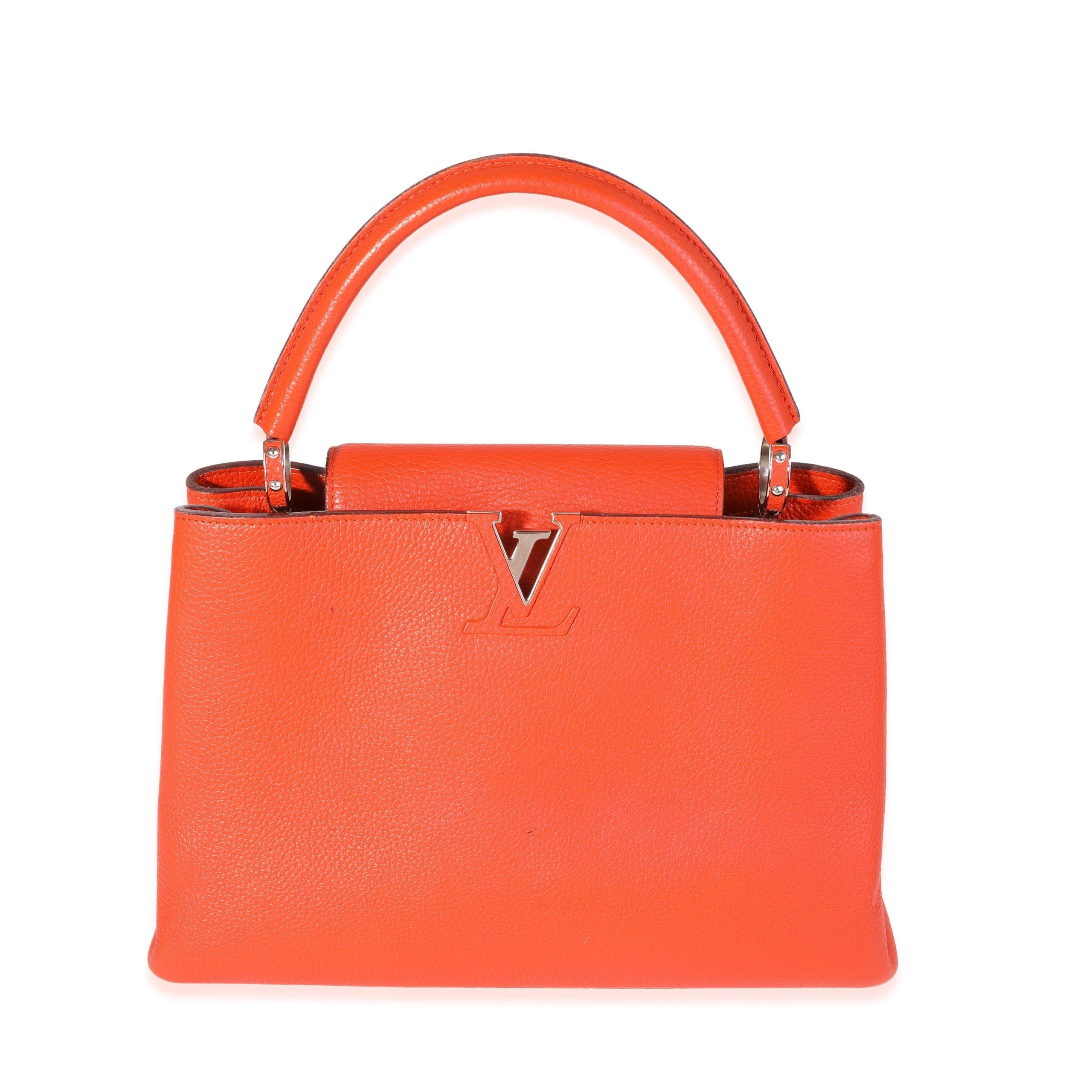 image of Louis Vuitton Orange Taurillon Leather Capucines Mm, Women's