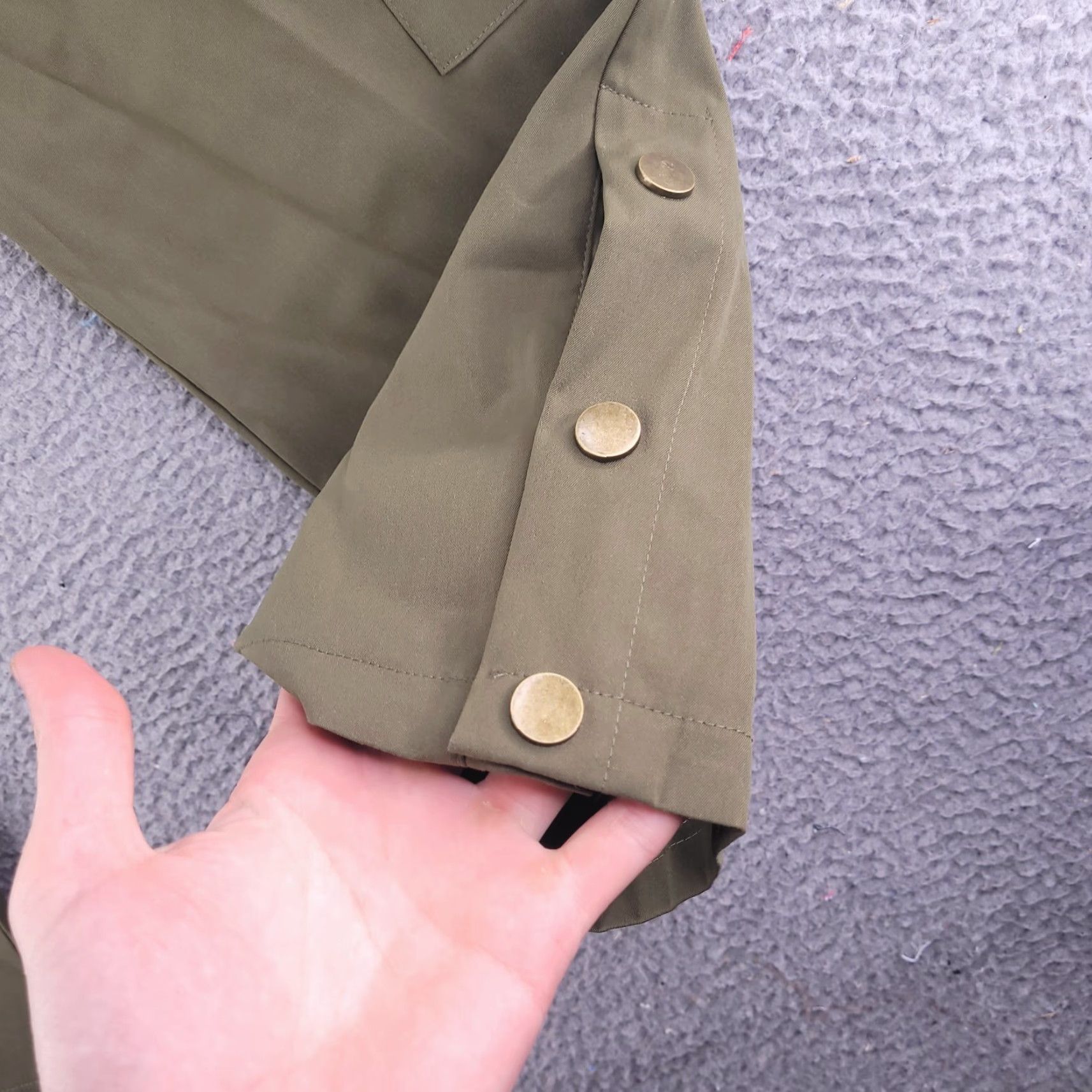 Shein SheIn Pants Womens Medium Olive Green Cargo Camp Straight Relaxed Polyester Size 32" / US 10 / IT 46 - 3 Thumbnail