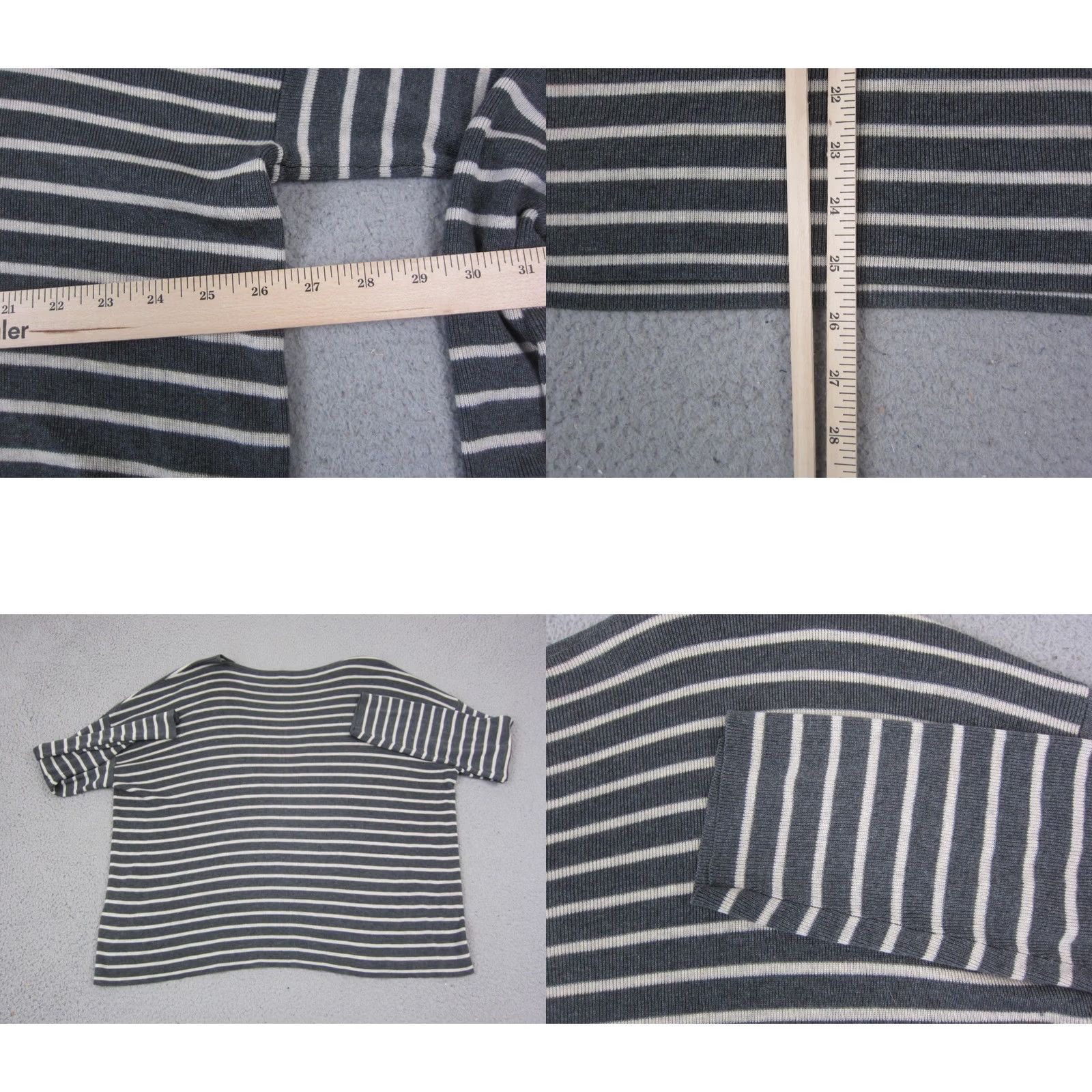 Eileen Fisher Eileen Fisher Sweater Women XL Gray White Striped Wool Blend Knit Size XL / US 12-14 / IT 48-50 - 8 Thumbnail