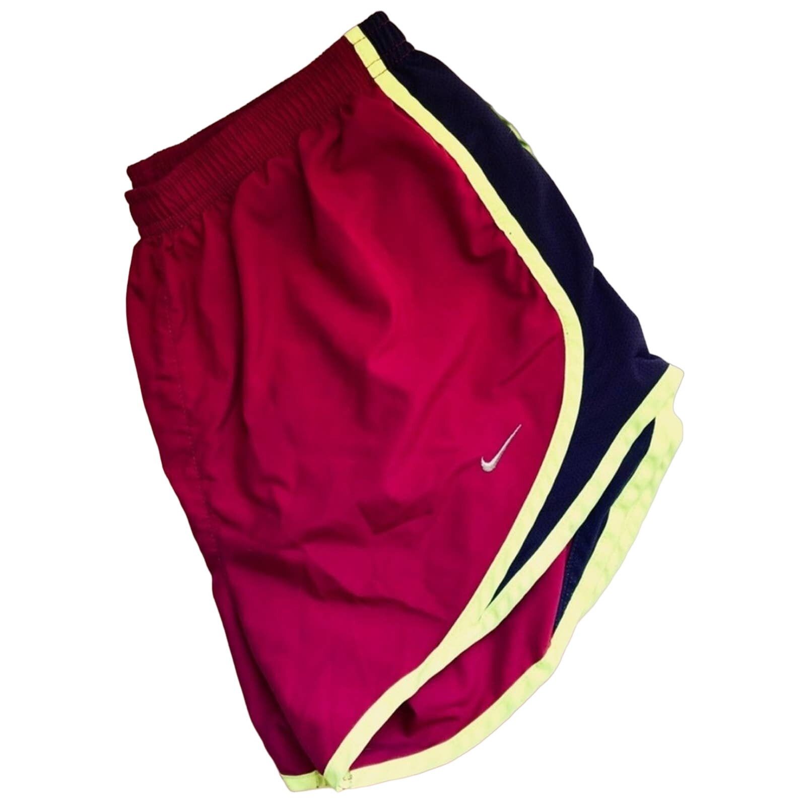 Nike NIKE Dri Fit Mesh Maroon Neon Black White Gym Mini Shorts Size 26" / US 2 / IT 38 - 7 Thumbnail