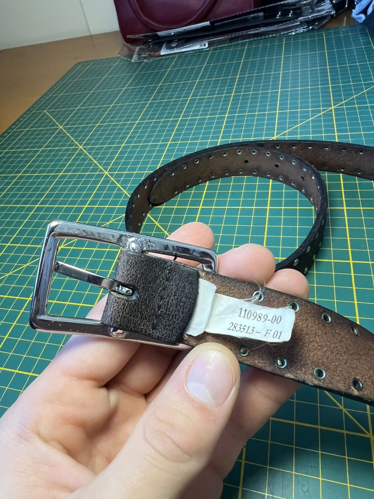 Vintage Vintage studded genuine leather belt Size ONE SIZE - 5 Thumbnail