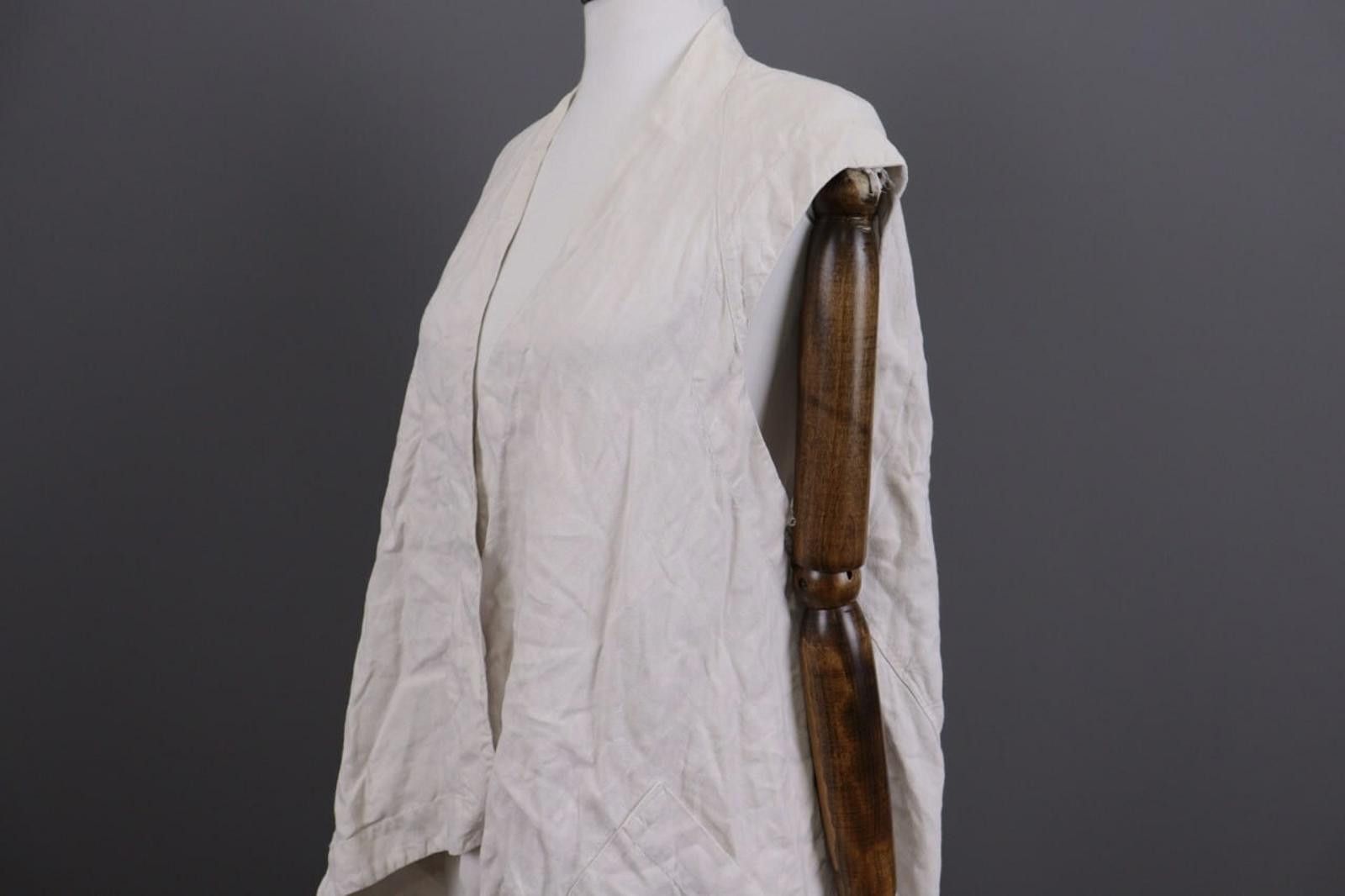 Oscar De La Renta Oska Regular Beige Open Front Linen Cardigan Sweater Size 3 Size M / US 6-8 / IT 42-44 - 8 Thumbnail