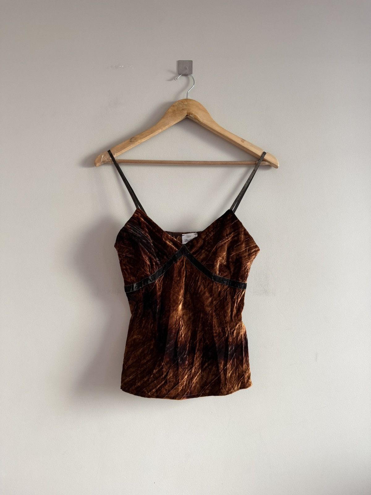Vintage Velvet Brown Cami Top Fairy Grunge Y2K Size M / US 6-8 / IT 42-44 - 1 Thumbnail