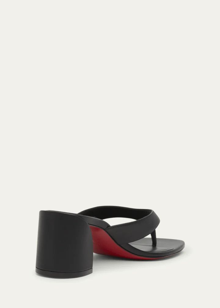 Christian Louboutin os11x0526 55mm Janetonga Leather Block-Heel Sandals in Black Size US 8.5 / IT 38.5 - 2 Thumbnail