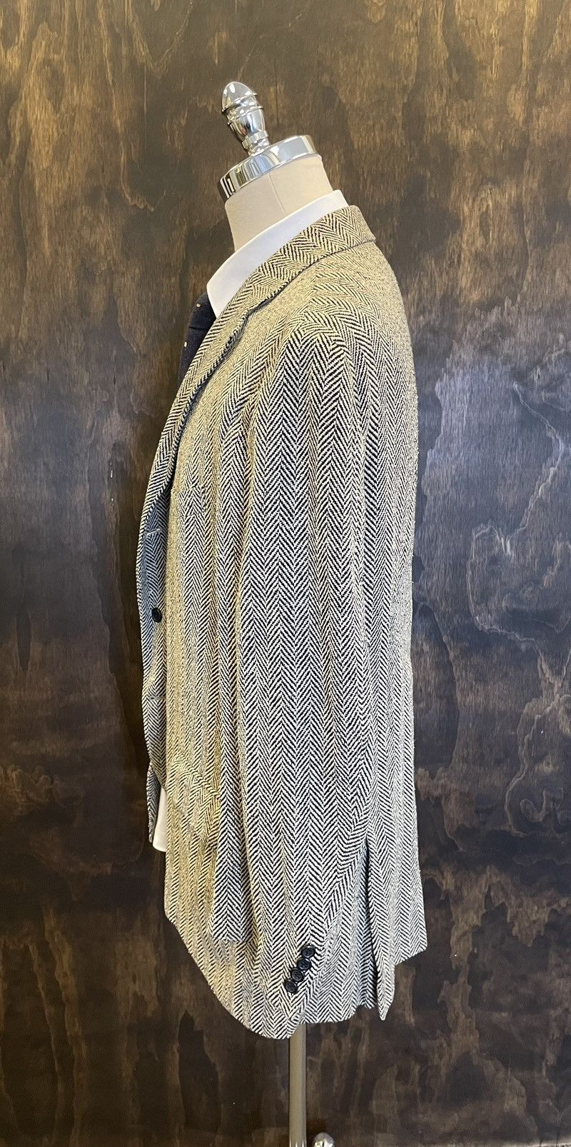 Polo Ralph Lauren × Vintage Silk Herringbone Tweed Jacket Size 48R - 3 Thumbnail