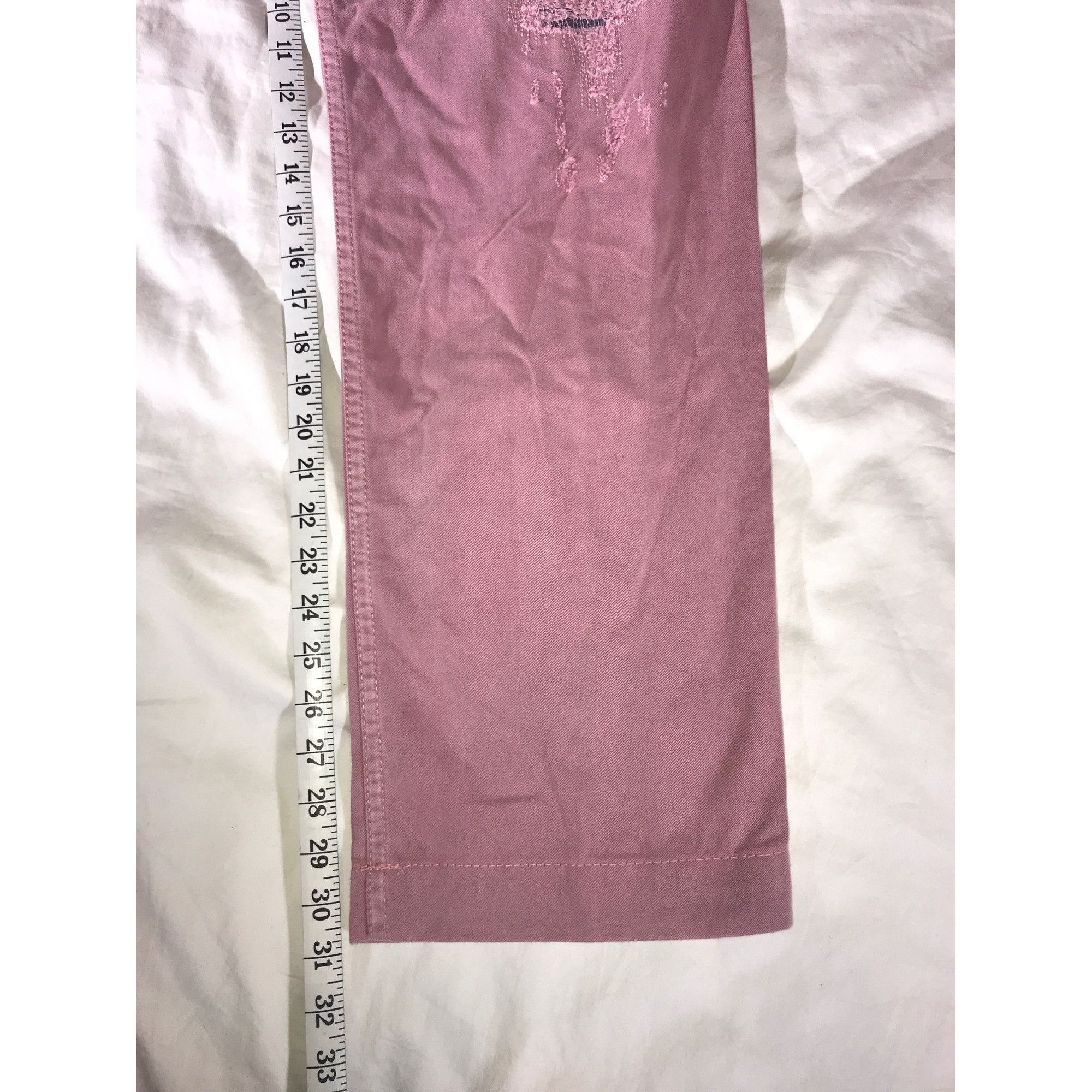 Designer True Religion Women's Pink/Blue Distressed Straight Leg Jean Size 32" / US 10 / IT 46 - 7 Thumbnail
