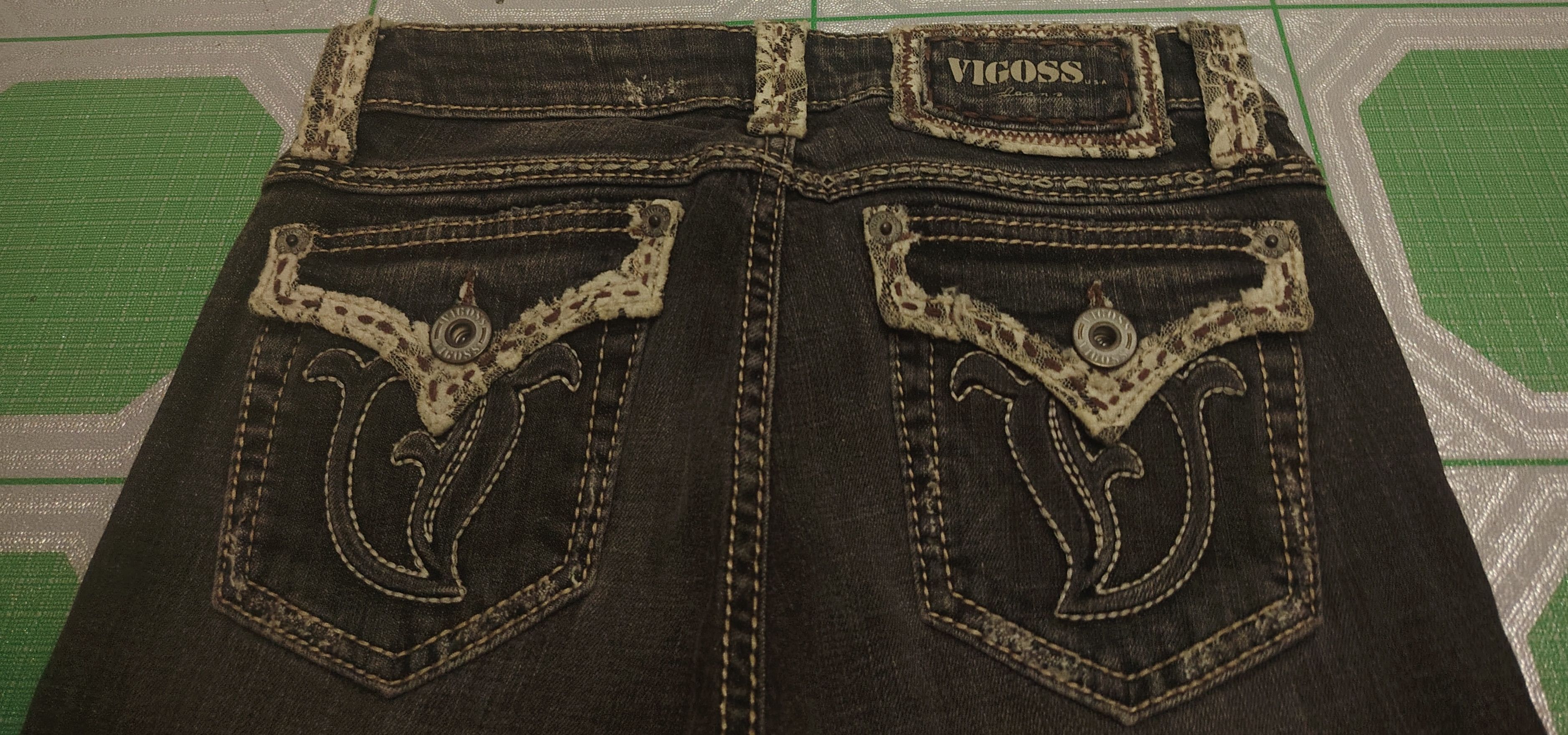 If Six Was Nine Vtg Black Vigoss U.S.A. Bootcut Jeans Stretch Jeans Size 27" / US 4 / IT 40 - 12 Thumbnail