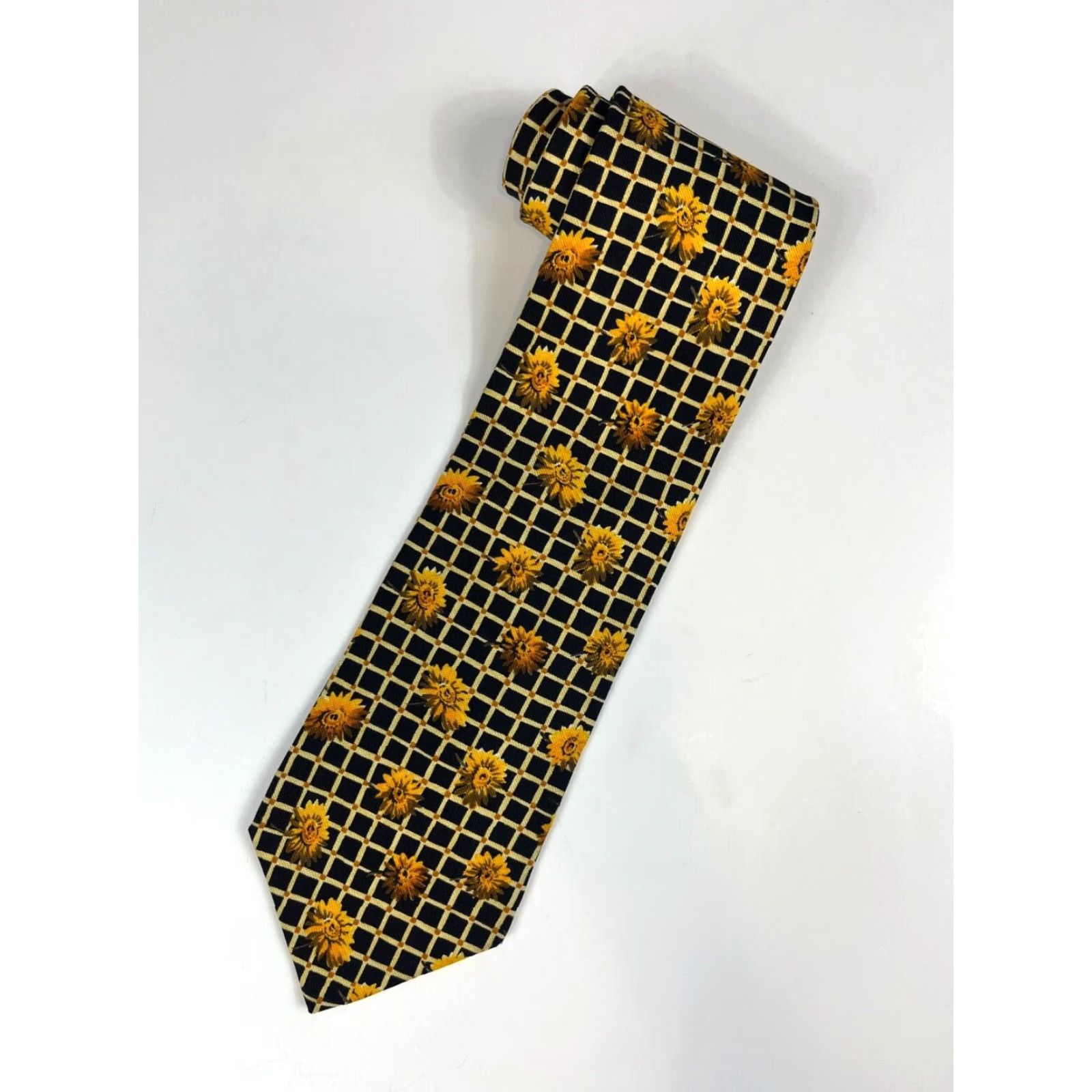 Hugo Boss VINTAGE Hugo BOSS Silk Tie Men Wide 4" Floral 58" Made in Italy Size ONE SIZE - 2 Thumbnail