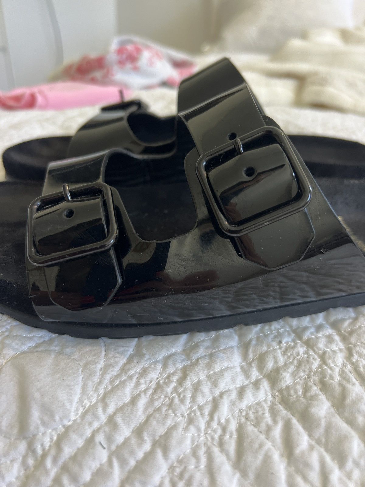 Saint Laurent Paris Saint Laurent Jimmy Patent Leather Sandals Size US 8 / IT 38 - 4 Thumbnail