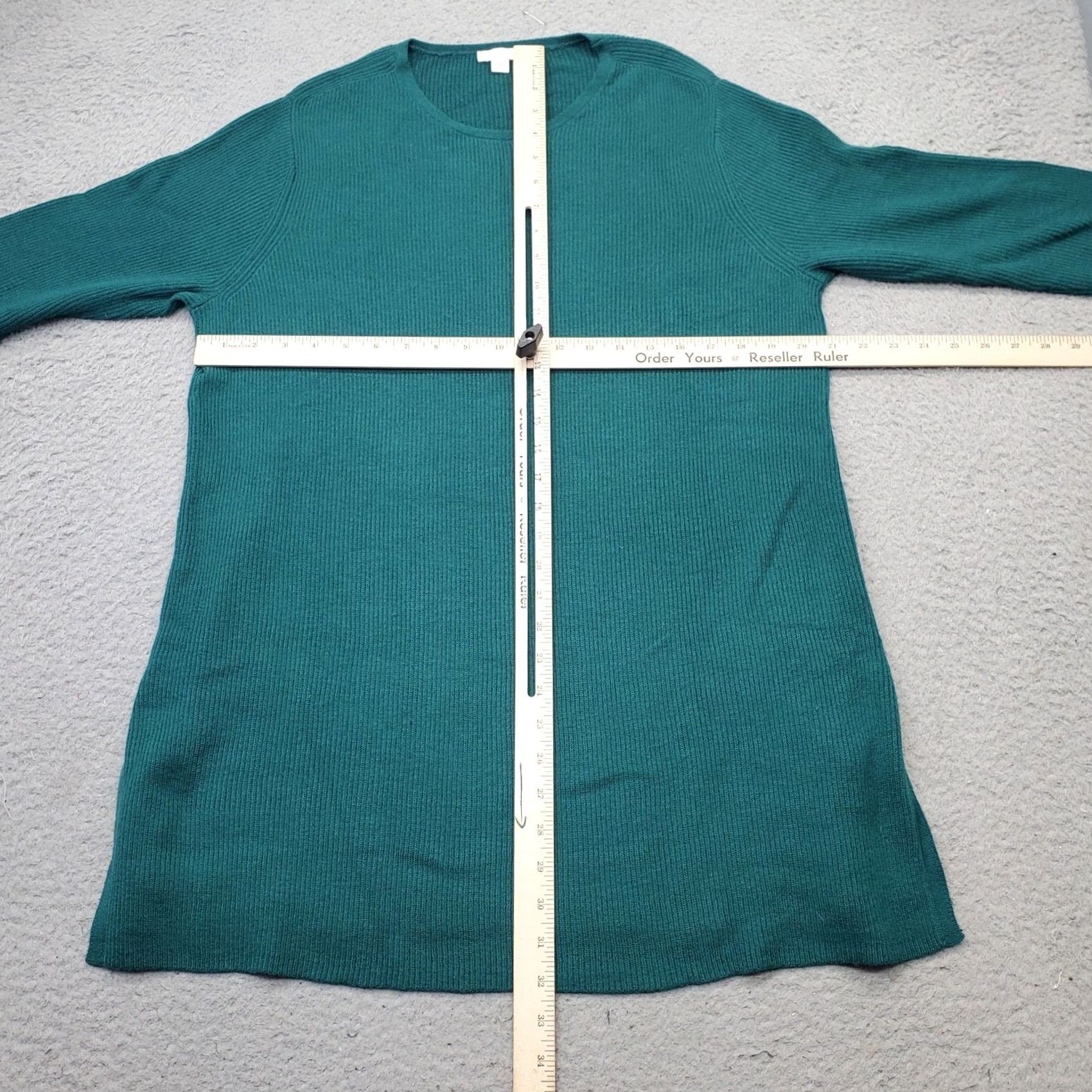 J. Jill J. Jill Sweater Dress Womens L Green Wool Blend Side Slit Crew Neck Pullover Size L / US 10 / IT 46 - 3 Thumbnail