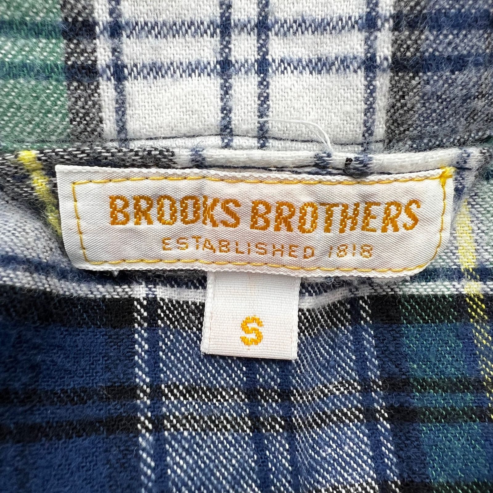 Brooks Brothers × Vintage Vintage Brooks Brothers Plaid Flannel Sleep Shirt Blue Size US S / EU 44-46 / 1 - 3 Thumbnail