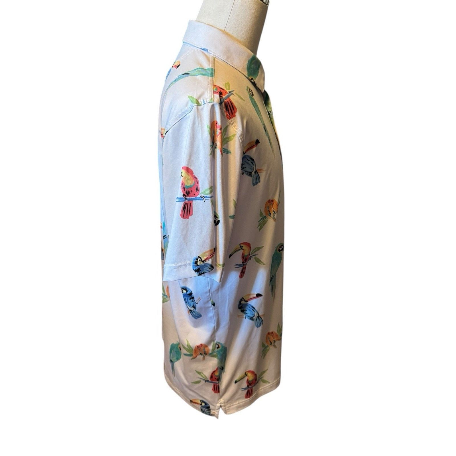 Chubbies CHUBBIES Golf Dude Where's Macaw Parrot White Polo Shirt Size US L / EU 52-54 / 3 - 5 Thumbnail