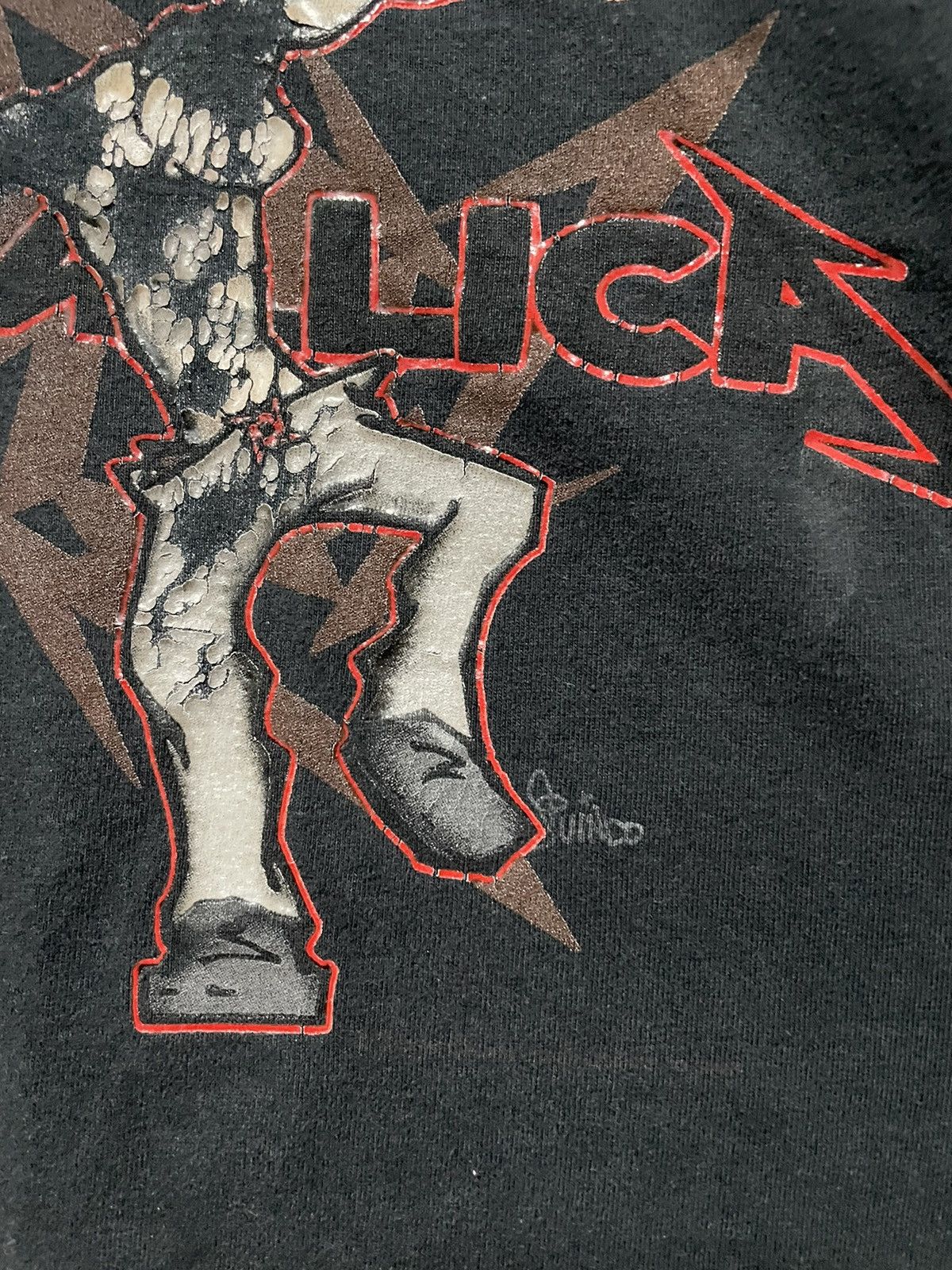 Band Tees × Metallica × Vintage Vintage 2002 Metallica Tee Ninja Star Juindo T-Shirt Travis Size US XL / EU 56 / 4 - 7 Thumbnail