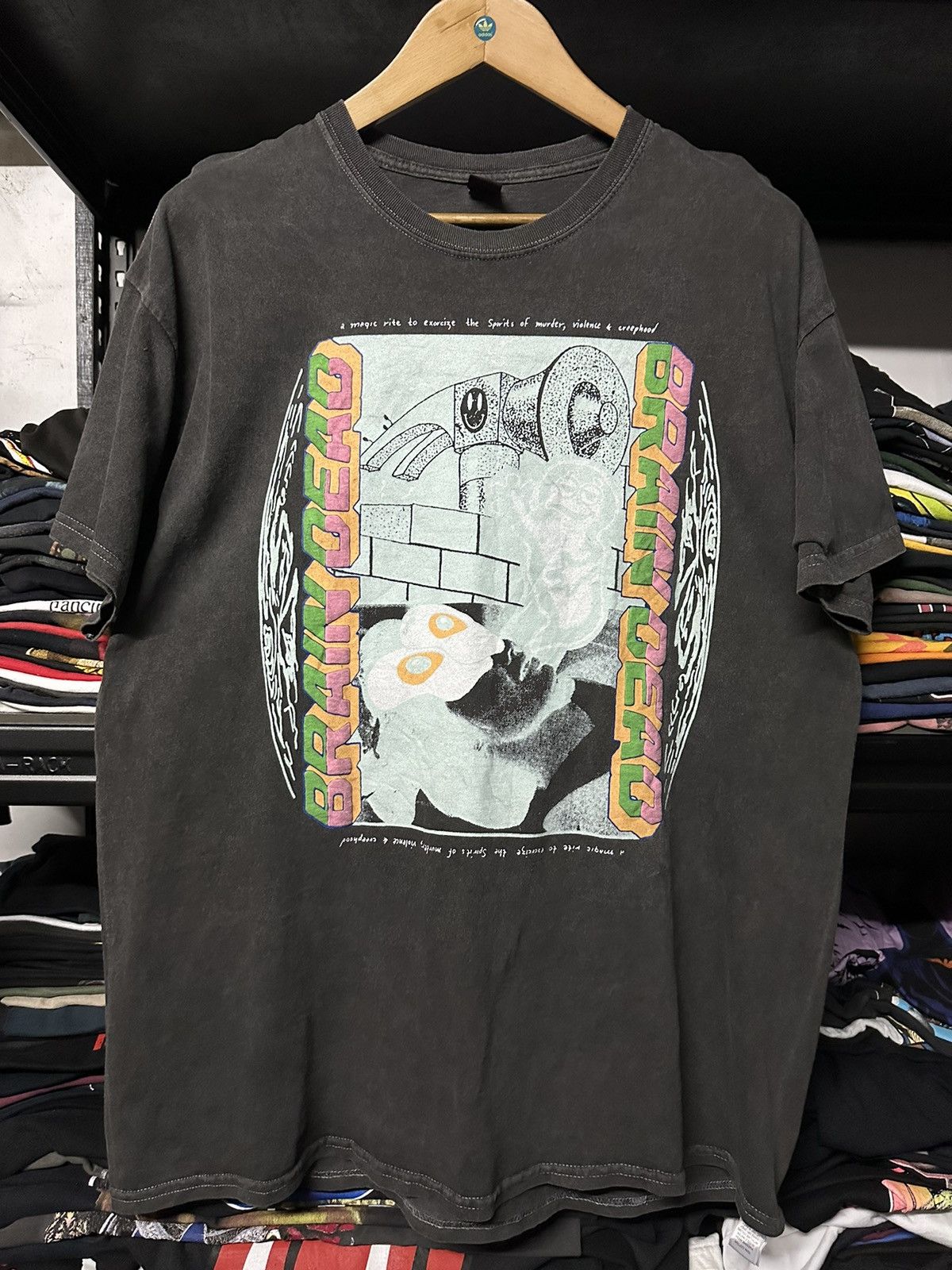 Brain Dead Brain Dead Streetwear Graphic Smiley Hammer Horror Faded Tee Size US XL / EU 56 / 4 - 1 Thumbnail