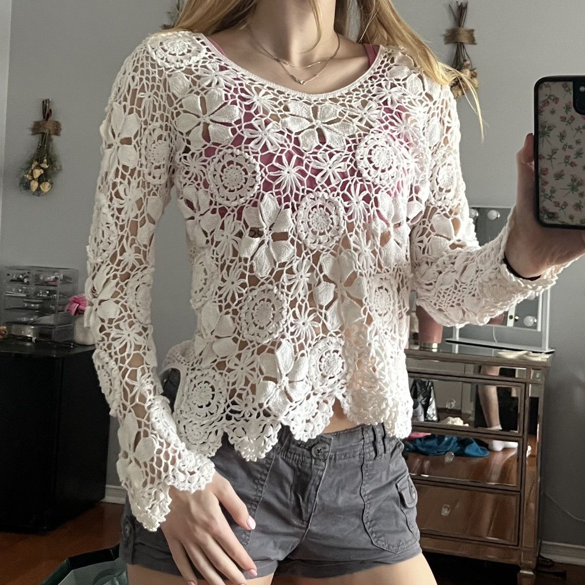 Vintage Vintage Crochet Long Sleeve Size S / US 4 / IT 40 - 1 Thumbnail