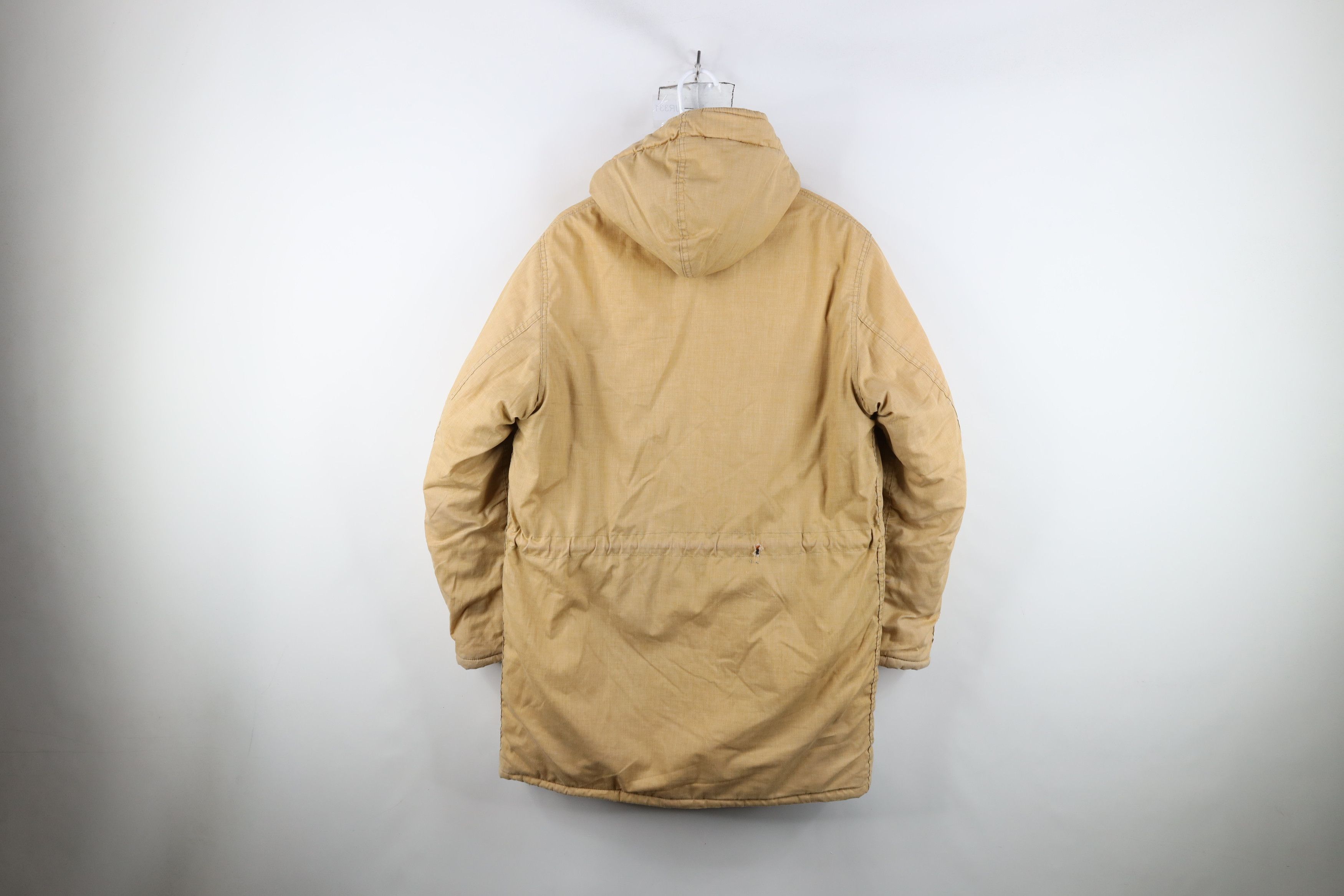 Vintage Vintage 70s Streetwear Chambray Hooded Quilted Parka Jacket Size US XXL / EU 58 / 5 - 14 Thumbnail