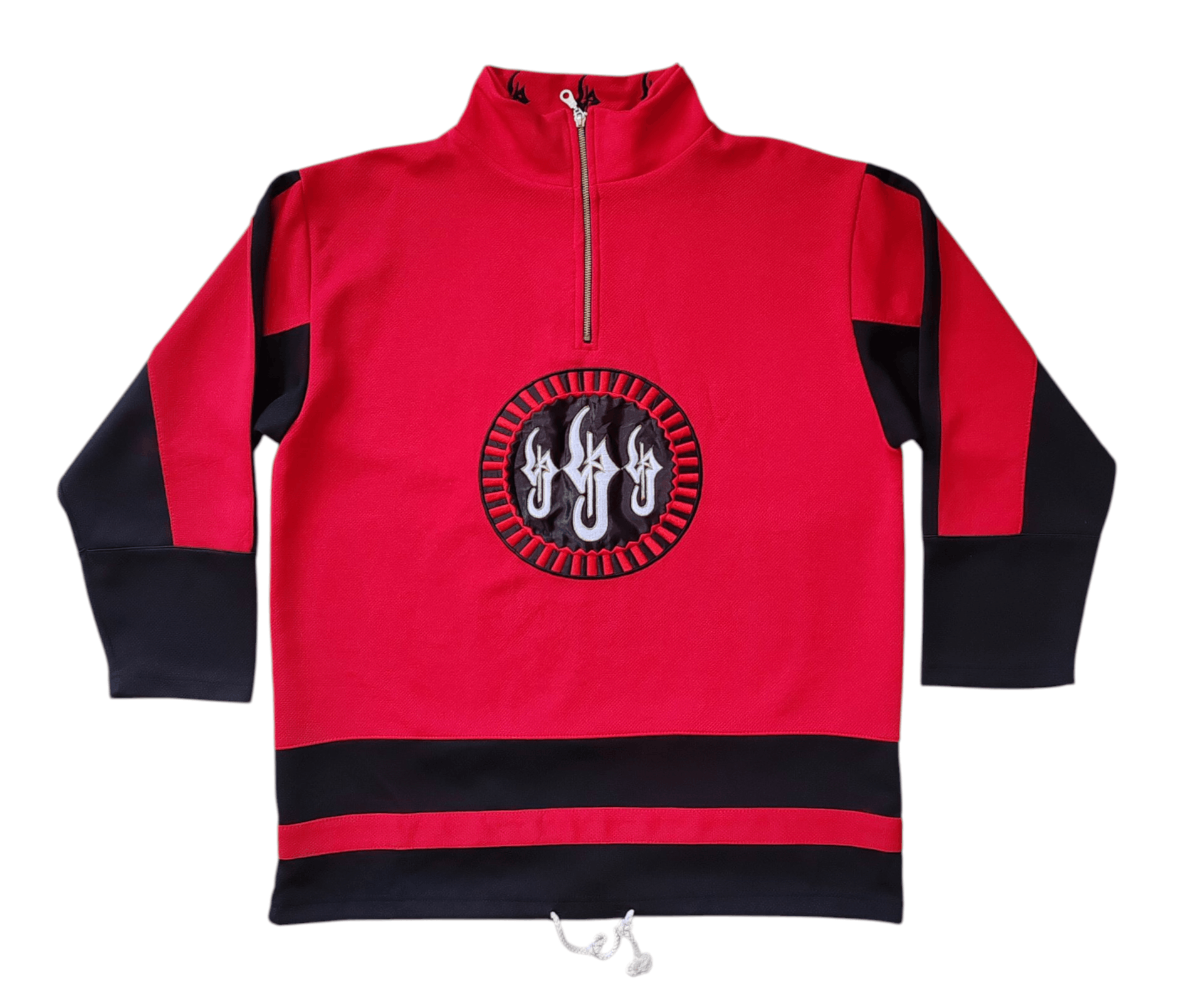 Vintage 90s Embroidered Track Quater Zipper jacket M to L