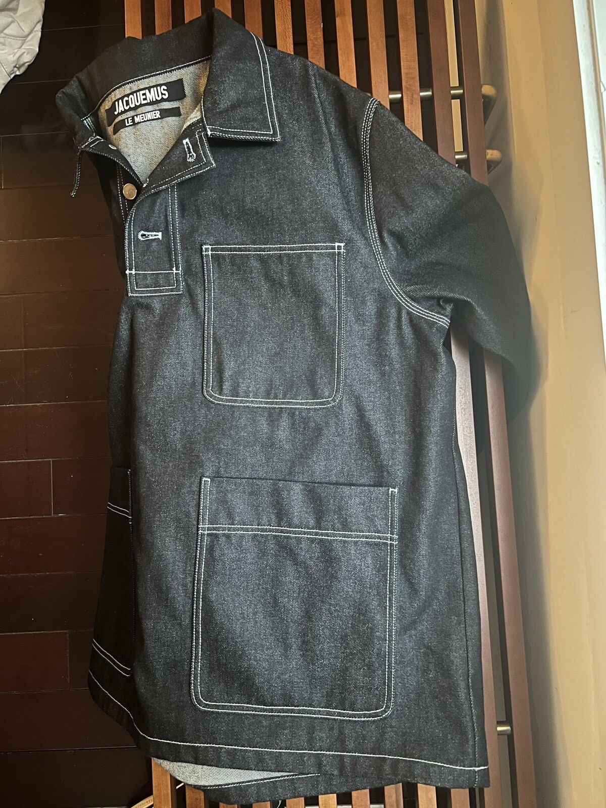 Jacquemus Le Meunier Denim Overshirt Navy Size 50 Size US M / EU 48-50 / 2 - 5 Thumbnail