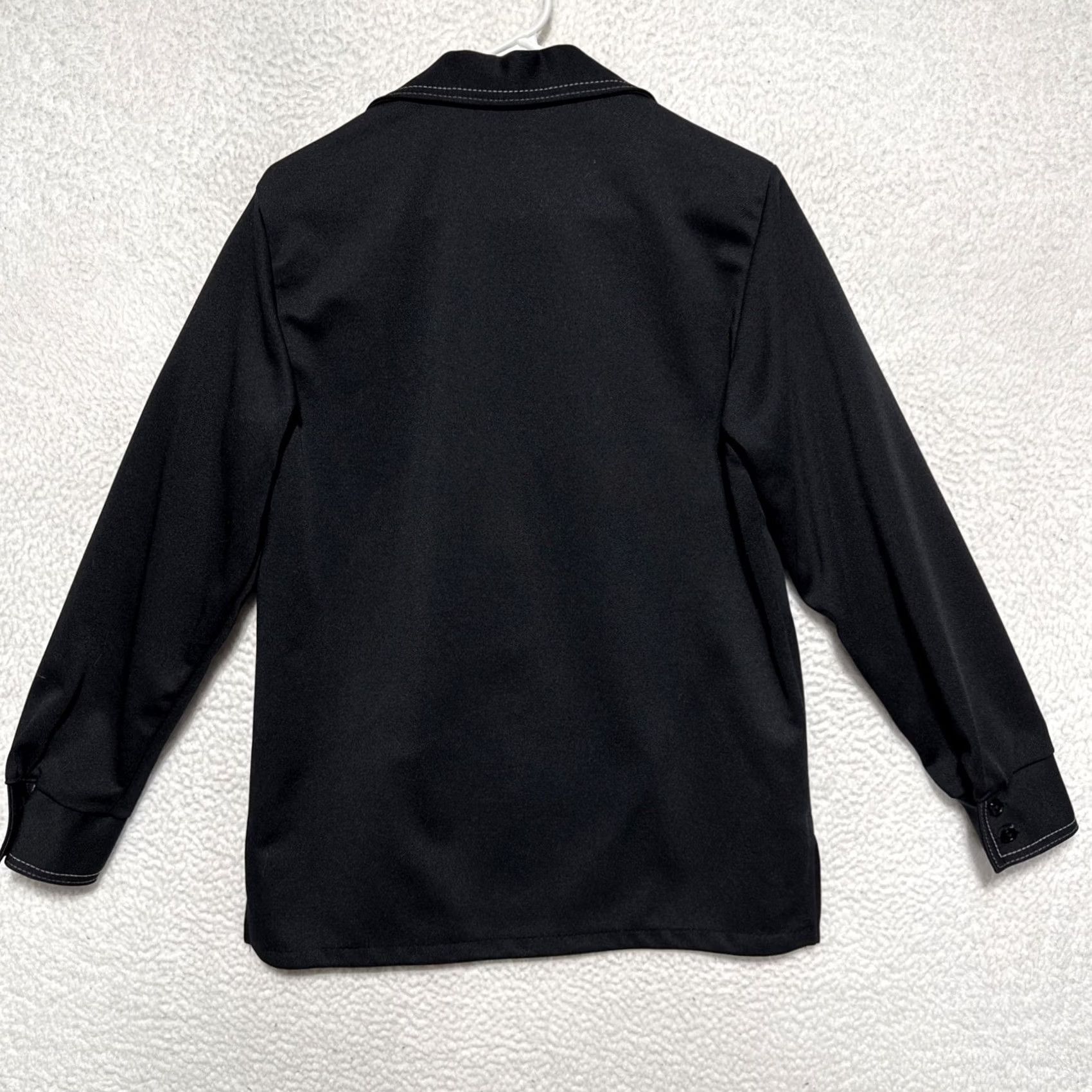 Farah VINTAGE Farah Time Out Shirt Mens Black 70s 1965-1976 Button-Front Polyester Long Sleeve M/L Diso Look Overall Size US M / EU 48-50 / 2 - 4 Thumbnail