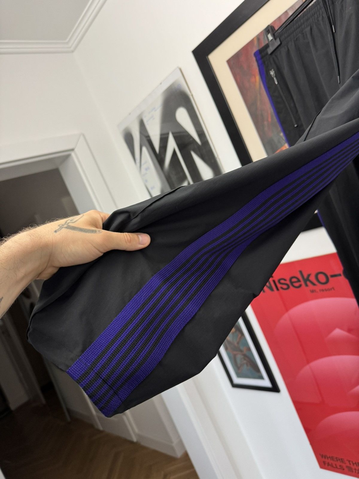 Needles Needles x DC Shoes Track Pants - Black Purple Japanese Rare Size US 33 - 5 Thumbnail