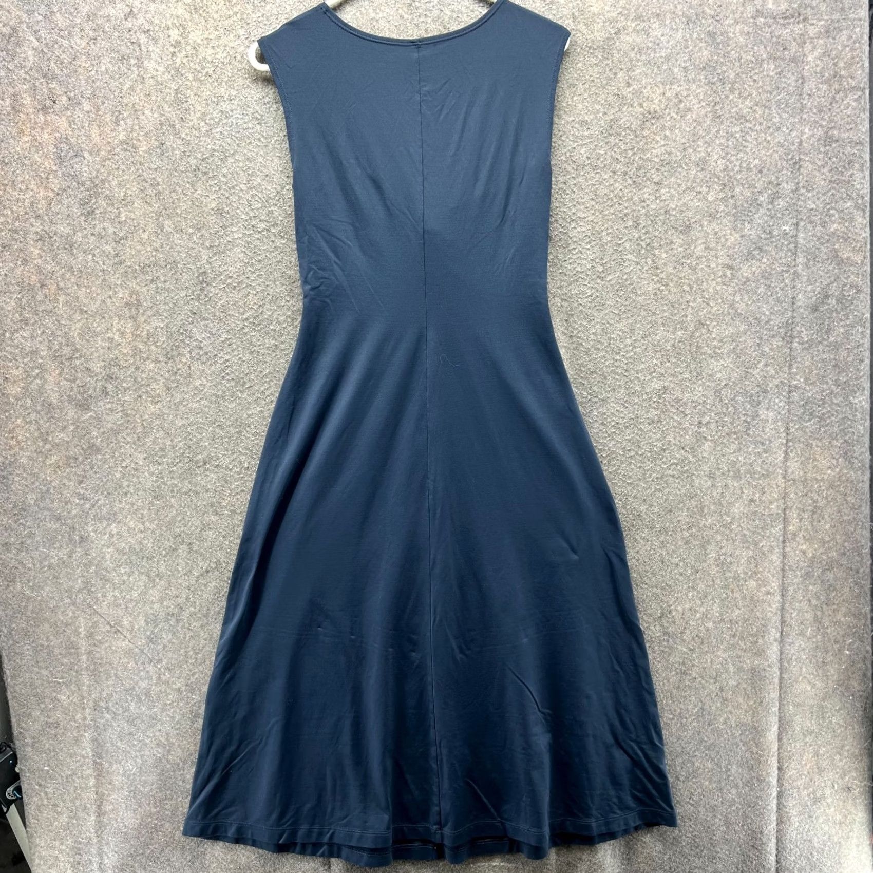 Patagonia Patagonia Dress Women Medium Blue Navy Sleeveless Knot Front Long Stretch Knit A-Line Sundress Casual Travel Summer Spring Size M / US 6-8 / IT 42-44 - 3 Thumbnail